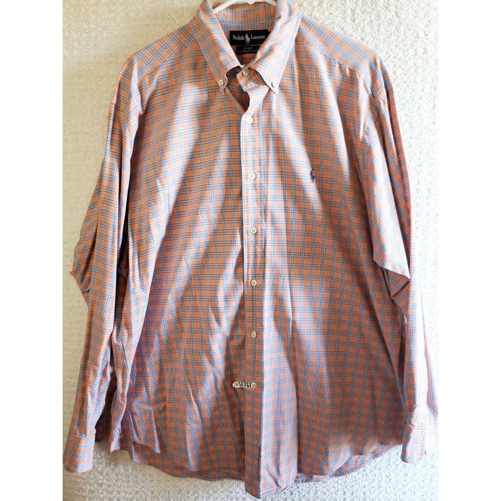 Polo Ralph Lauren VINTAGE Polo Ralph Lauren Blake Coral Plaid Button-Up Shirt Long Sleeve Mens Sz L Cotton Size US L / EU 52-54 / 3 - 2 Thumbnail