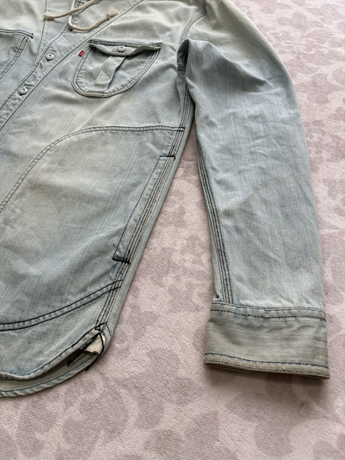 Levi's Levi’s Hooded Classic Worker Shirt Jacket Light Wash M Size US M / EU 48-50 / 2 - 3 Thumbnail