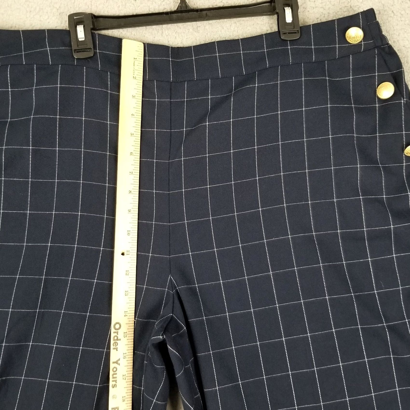 Vintage Lane Bryant Pants 26 Career Drape Relaxed Ankle Navy Blue Window Pane Trousers Size 26" / US 2 / IT 38 - 4 Thumbnail