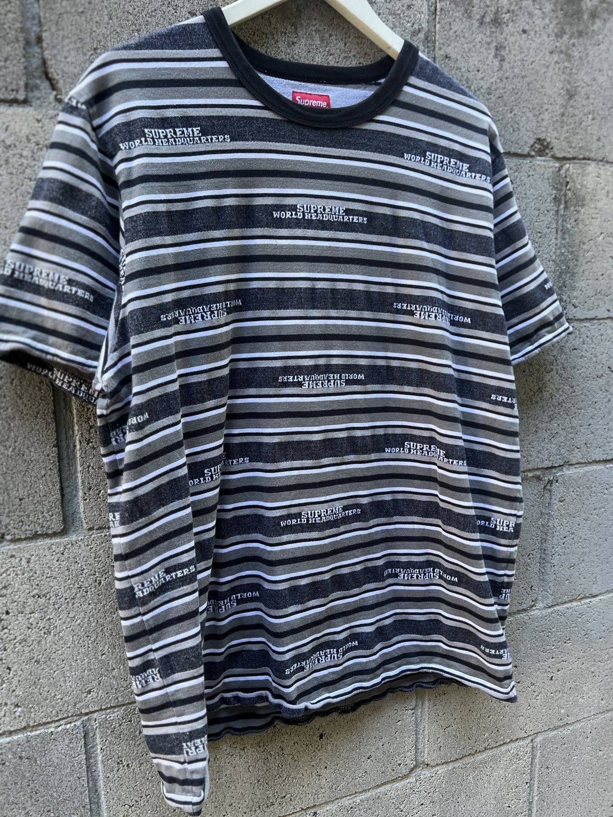 Supreme Supreme HQ Striped Tee FW18 Size US XL / EU 56 / 4 - 2 Thumbnail