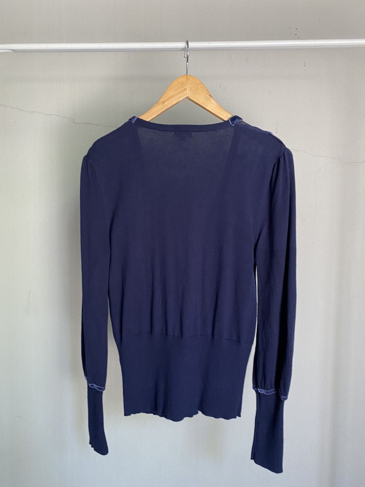 Kenzo KENZO Blue V-Neck Cardigan with Embroidered Trim. Size ONE SIZE - 11 Thumbnail