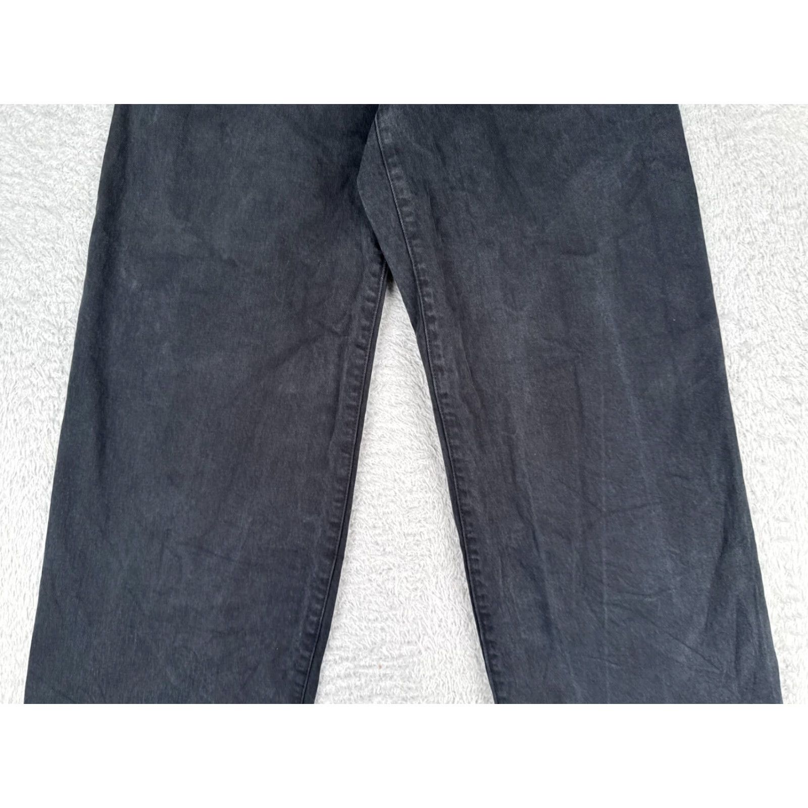 Vintage Universal Thread Jeans Womens 4 Black Denim Sailor Wide Leg High Rise 26x28 Size 27" / US 4 / IT 40 - 3 Thumbnail