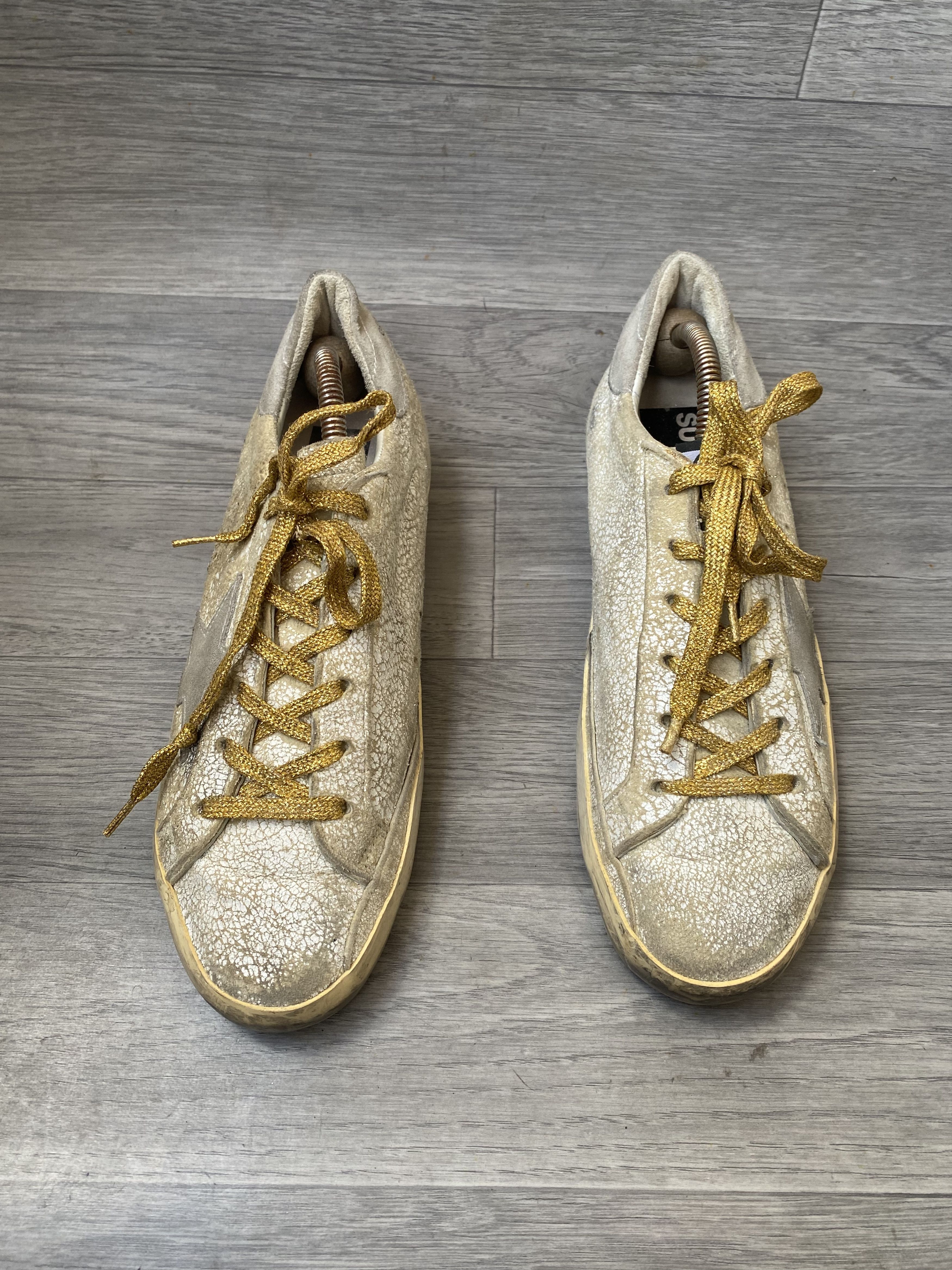 Golden Goose Golden goose cracked low top distressed sneakers sz 41 Size US 8 / EU 41 - 4 Thumbnail