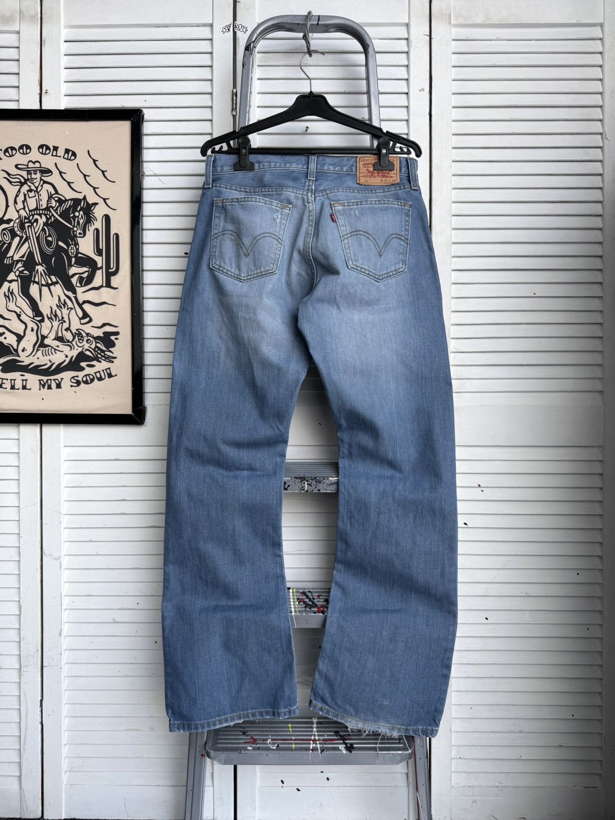Vintage Levi’s 527 Low Boot Cut Flared Jeans Distressed