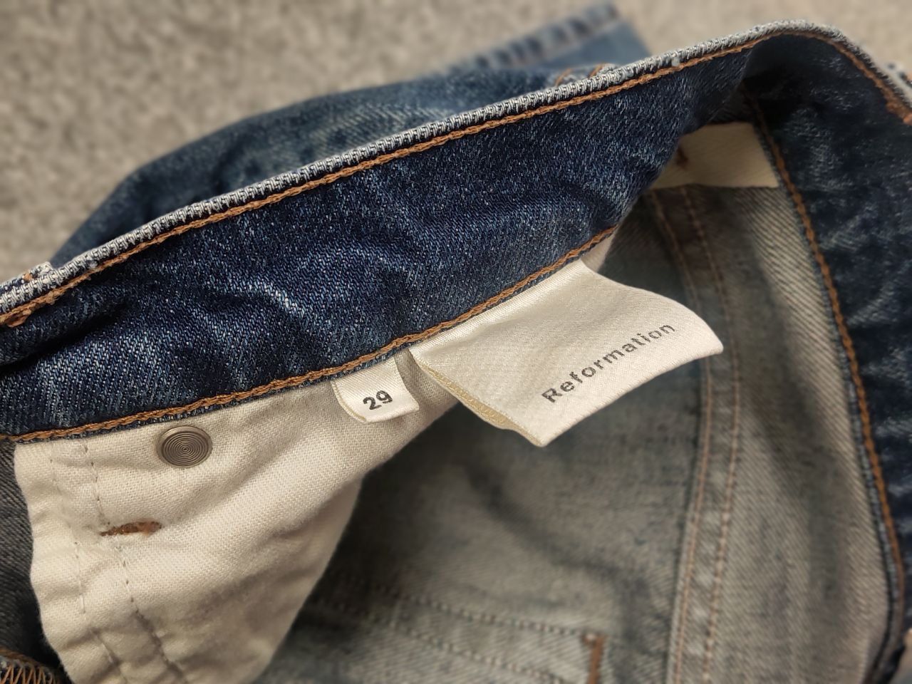Reformation Reformation Julia High USA Made Design Blue Denim Jeans Size 29" - 12 Thumbnail