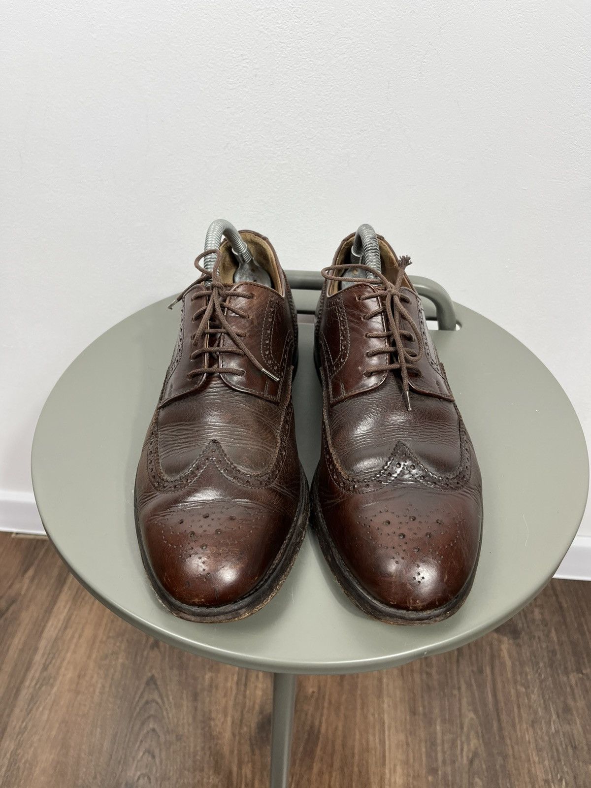 Leather Vintage Brown Leather Brogue Oxford Shoes US 8 Men Size US 8 / EU 41 - 3 Thumbnail