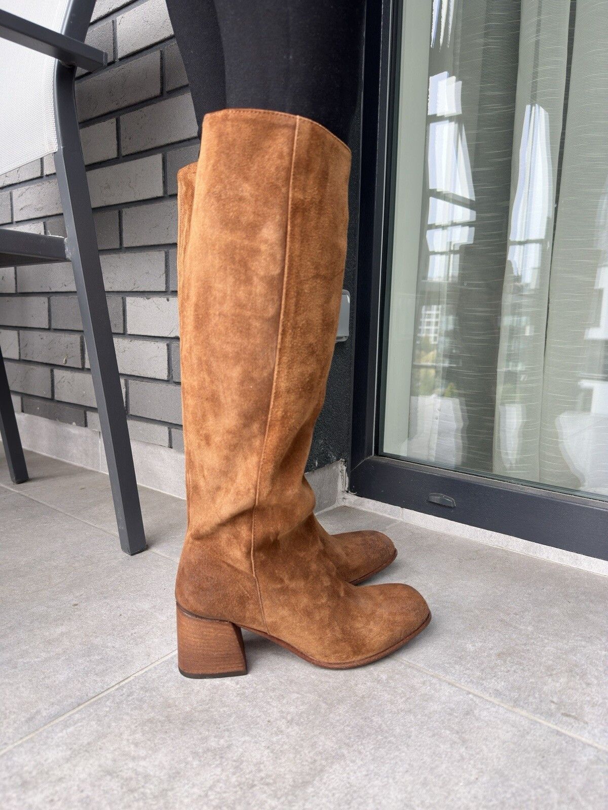 Vintage Crispiniano High Suede Leather Brown Heel Boots Size 38 Size US 5.5 / EU 38 - 3 Thumbnail