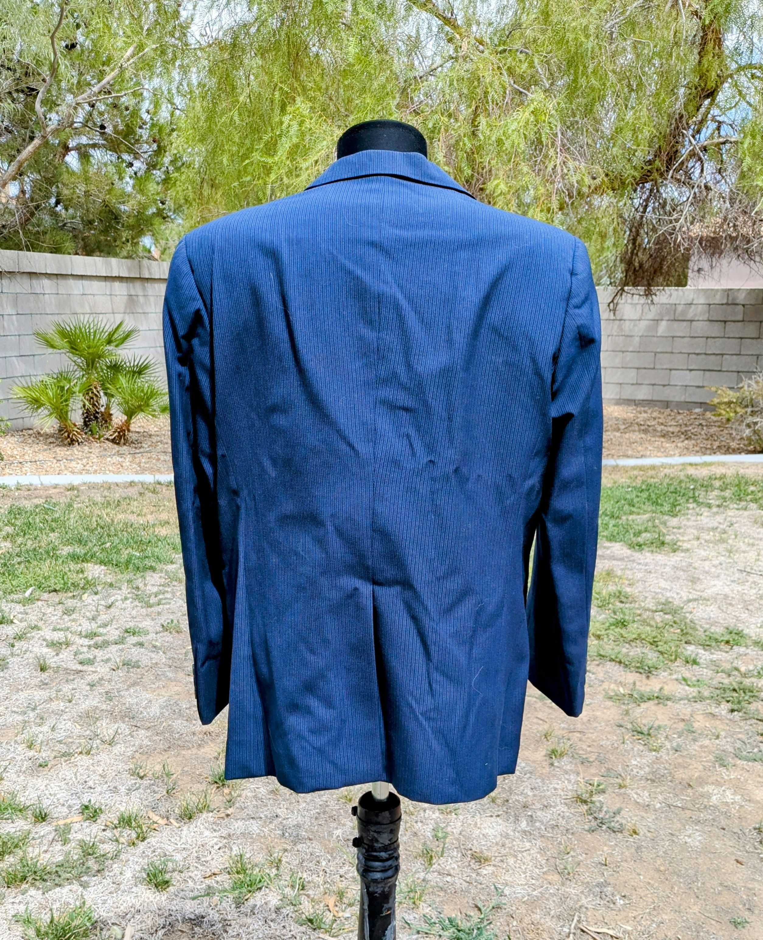 Other VTG Bespoke Navy Stripe 38S Hand Tailored Blazer Jacket Coat Size 38S - 4 Thumbnail