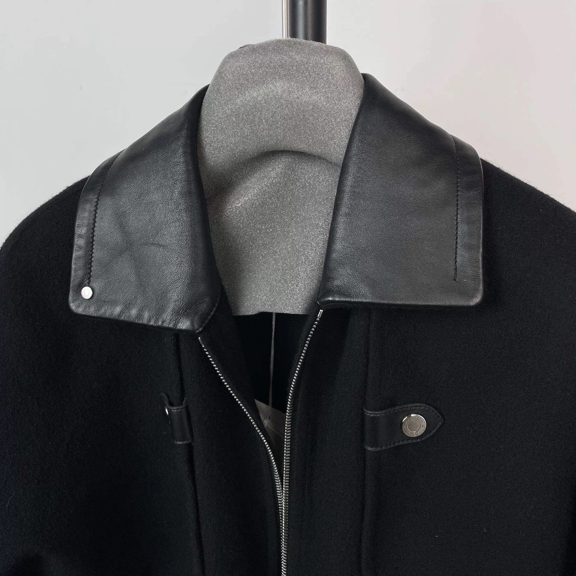 Hermes Hermes cashmere leather collar coat black size 34 Size XS / US 0-2 / IT 36-38 - 3 Thumbnail