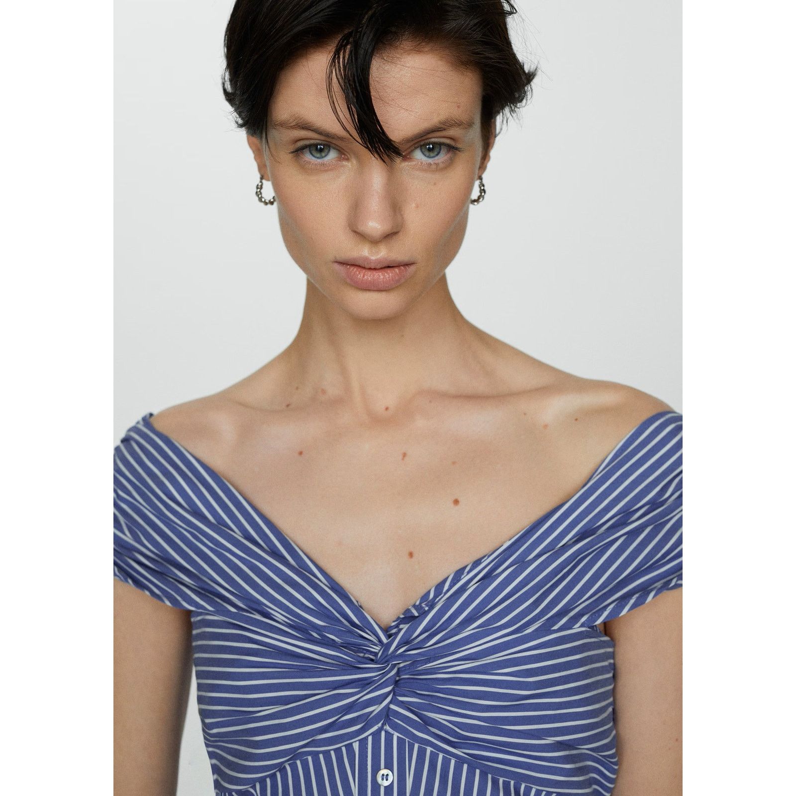 Mango MANGO Striped Off-Shoulder Midi Dress NWT Size M / US 6-8 / IT 42-44 - 13 Thumbnail
