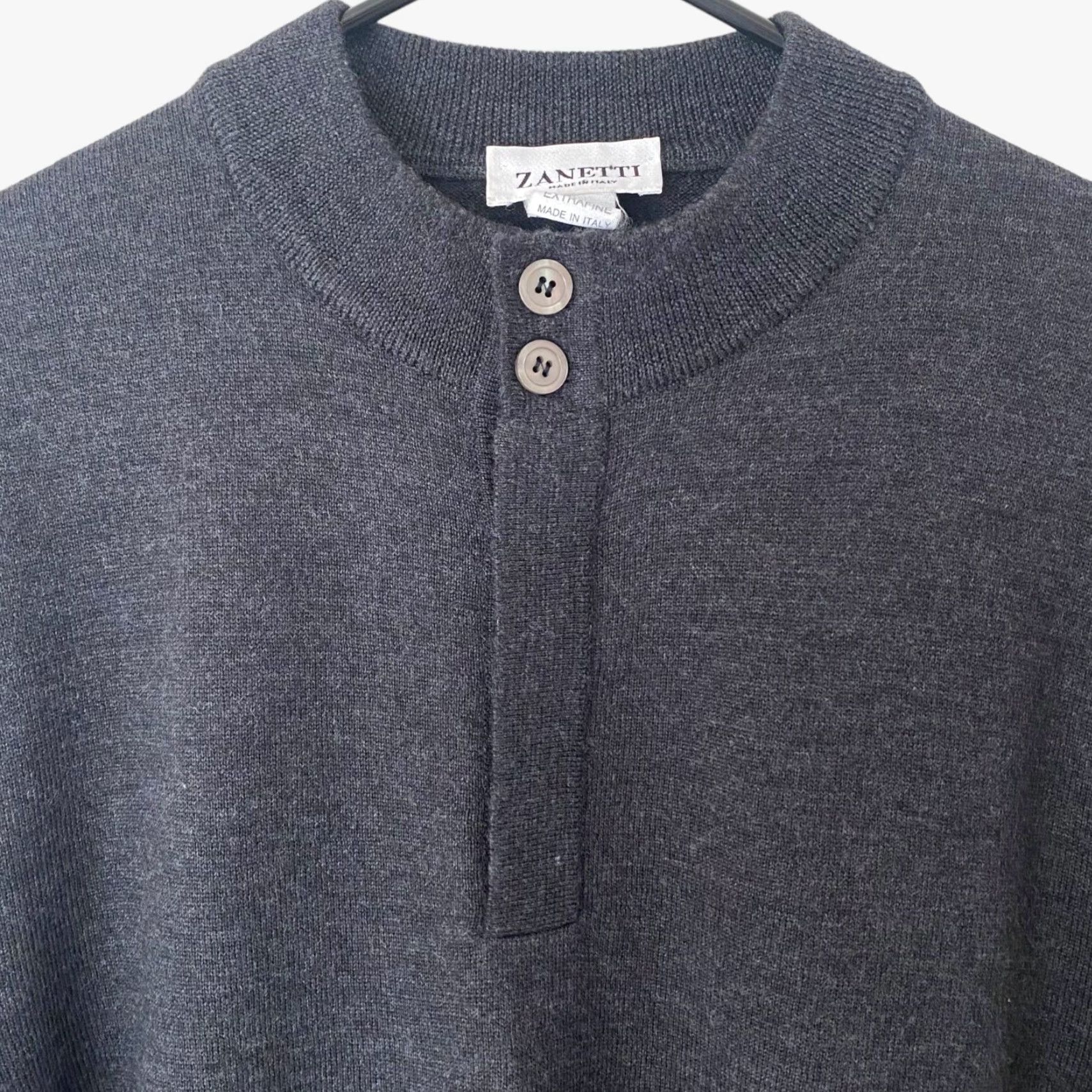 Vintage VINTAGE Zanetti Italy Merino Wool Henley Sweater Gray Men's XL Long-Sleeve Pullover Knit Fall Winter Size US XL / EU 56 / 4 - 5 Thumbnail