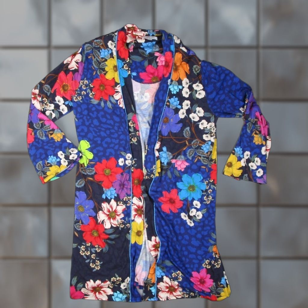 Johnny Was Johnny Was Cardigan Women M Multicolor Floral Pima Blend Cotton Modal Open Front Pockets Long Sleeve Lightweight Casual Bohemian Size M / US 6-8 / IT 42-44 - 1 Thumbnail