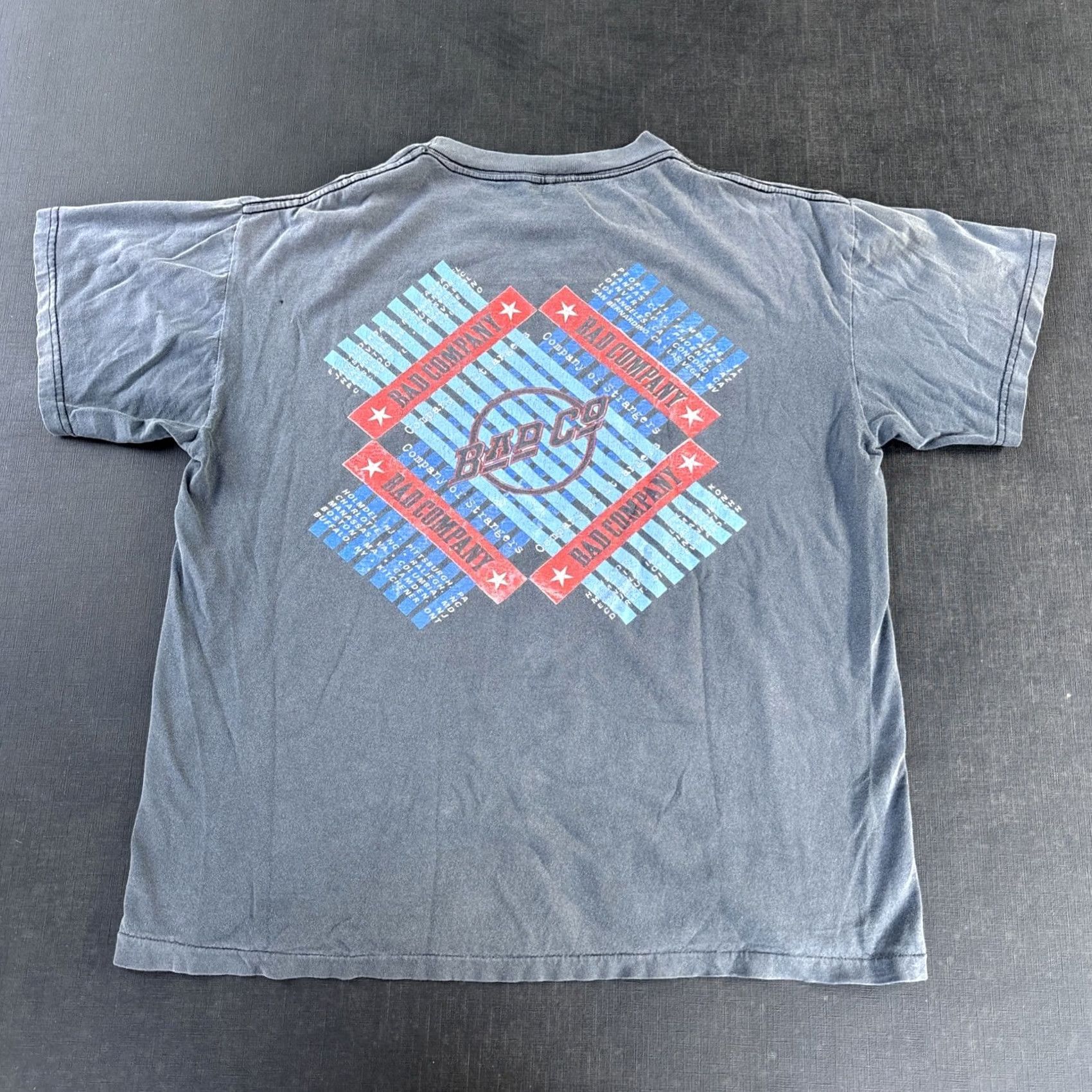 Hanes VINTAGE Hanes L T-Shirt Bad Company Company Of Strangers Tour 80s 90s Band Winterland Mens Gray 1990s Size US L / EU 52-54 / 3 - 2 Thumbnail