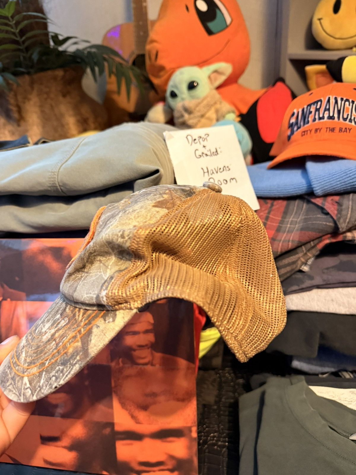 Vintage Camo Tractor Supply Co. hat with an orange embroidered patch Size ONE SIZE - 3 Thumbnail