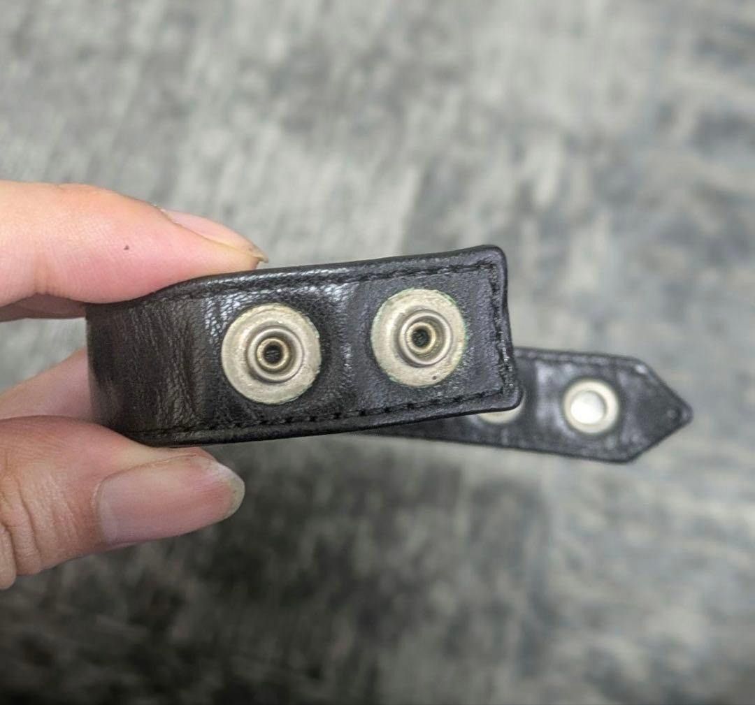 Chrome Hearts OFFER OK! CHROME HEARTS 3BTN 2SNP LEATHER BRACELET BANGLE Size ONE SIZE - 3 Thumbnail