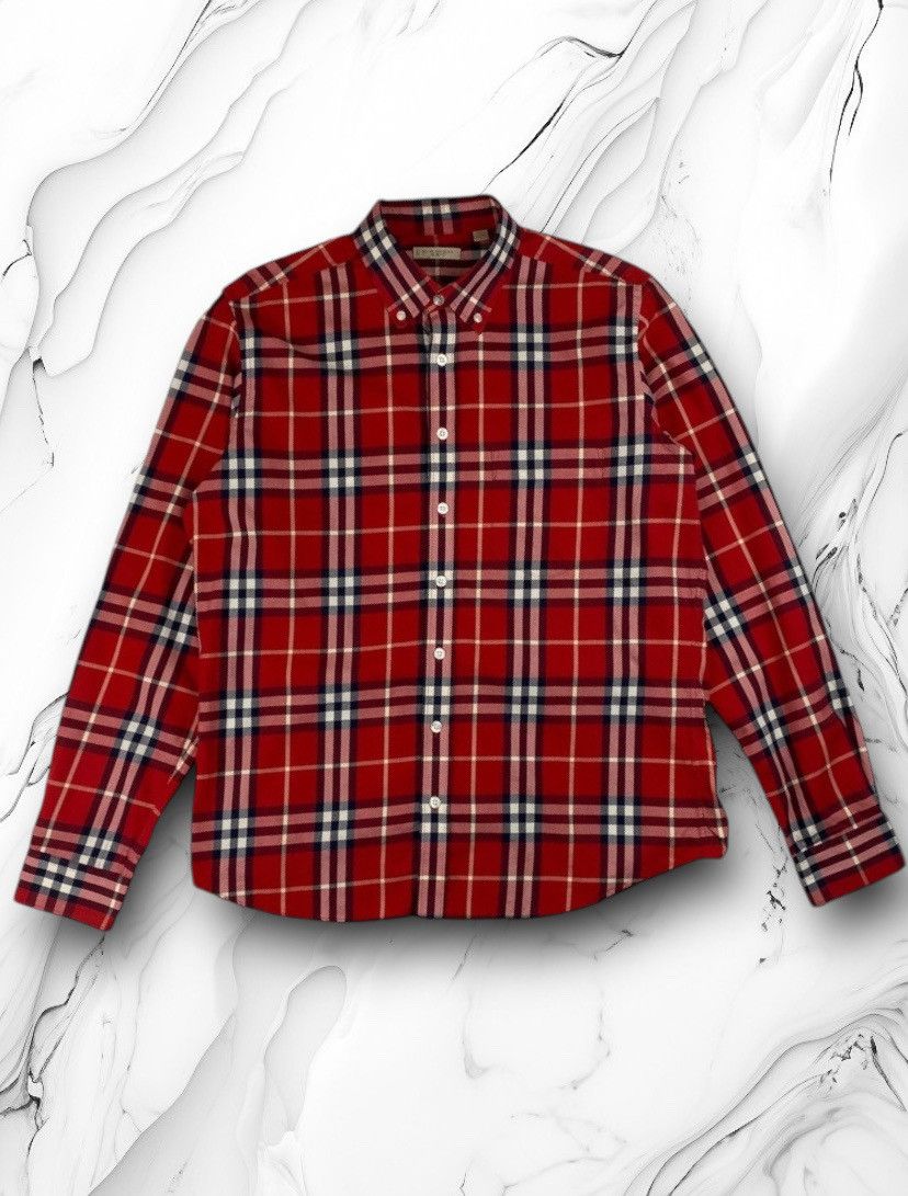 Burberry × Designer Burberry Brit London Nova Check Plaid Designer Button Shirt Size US L / EU 52-54 / 3 - 1 Thumbnail