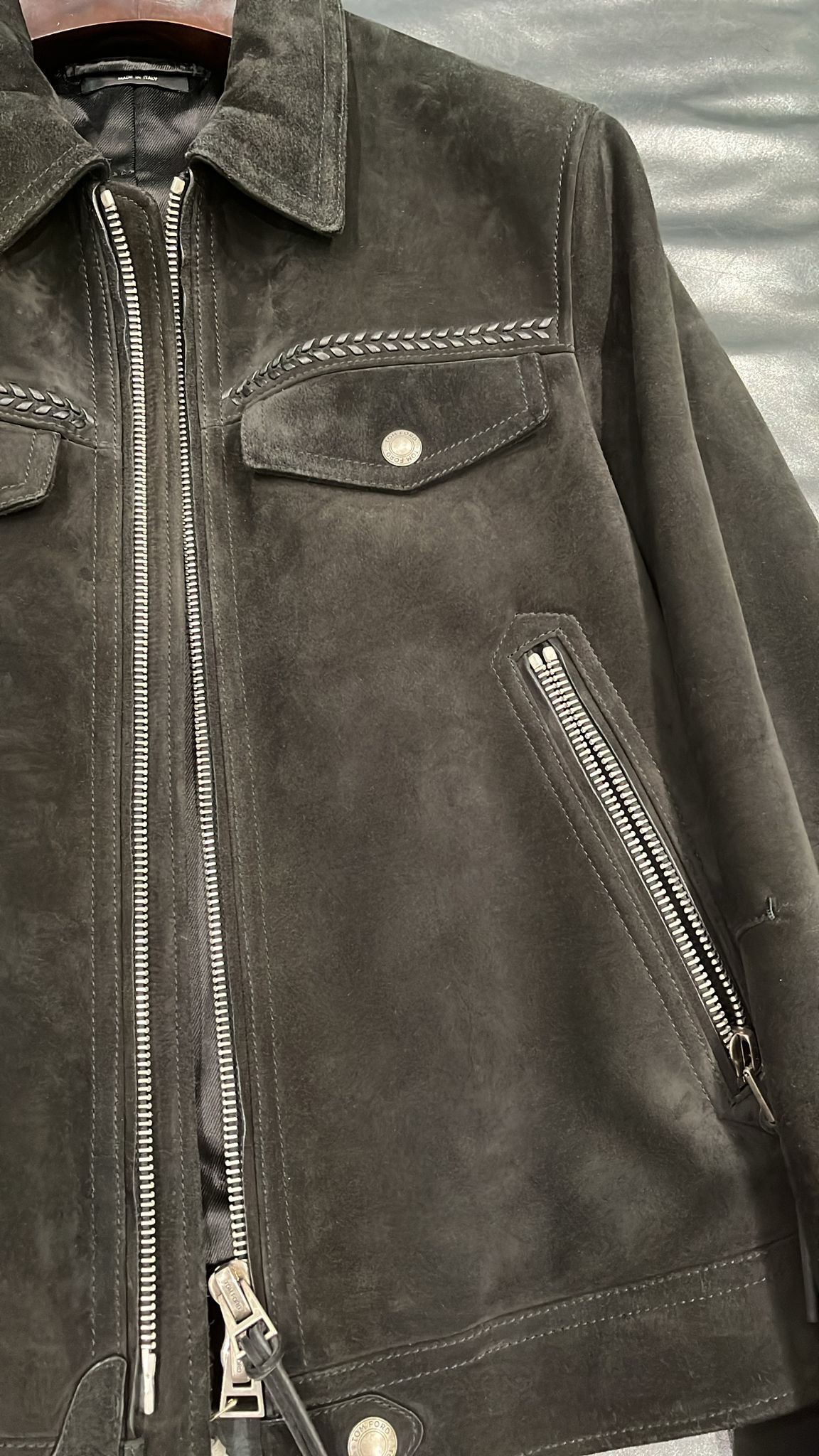Tom Ford o1loc1c0725 TFL856 Leather Wear Blouson Jacket in Black Size US M / EU 48-50 / 2 - 2 Thumbnail