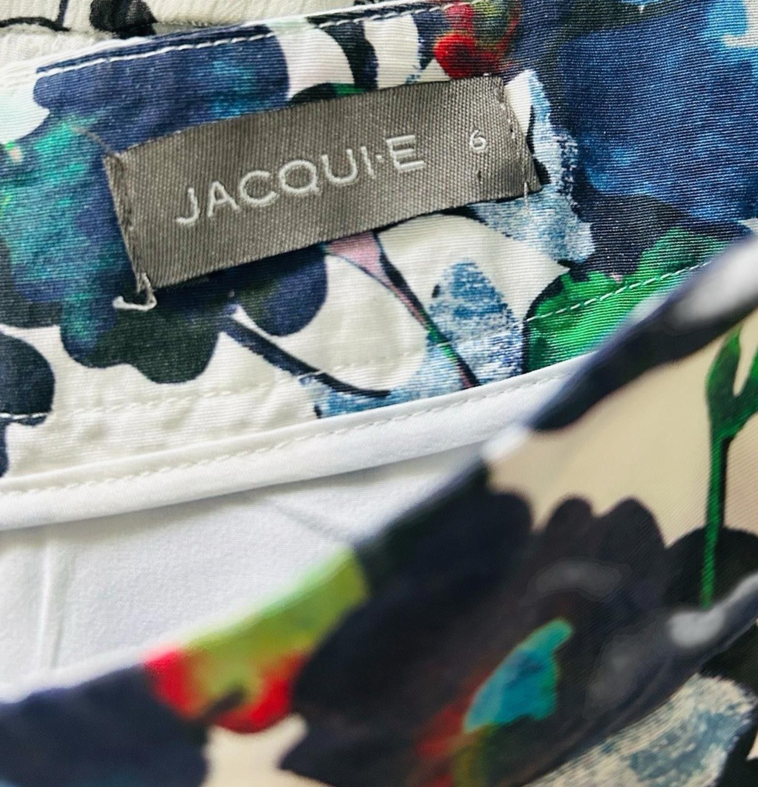 Portland Leather Jacqui E White Floral Skirt Silk Cotton Blend - Size 6 Size 26" / US 2 / IT 38 - 6 Thumbnail