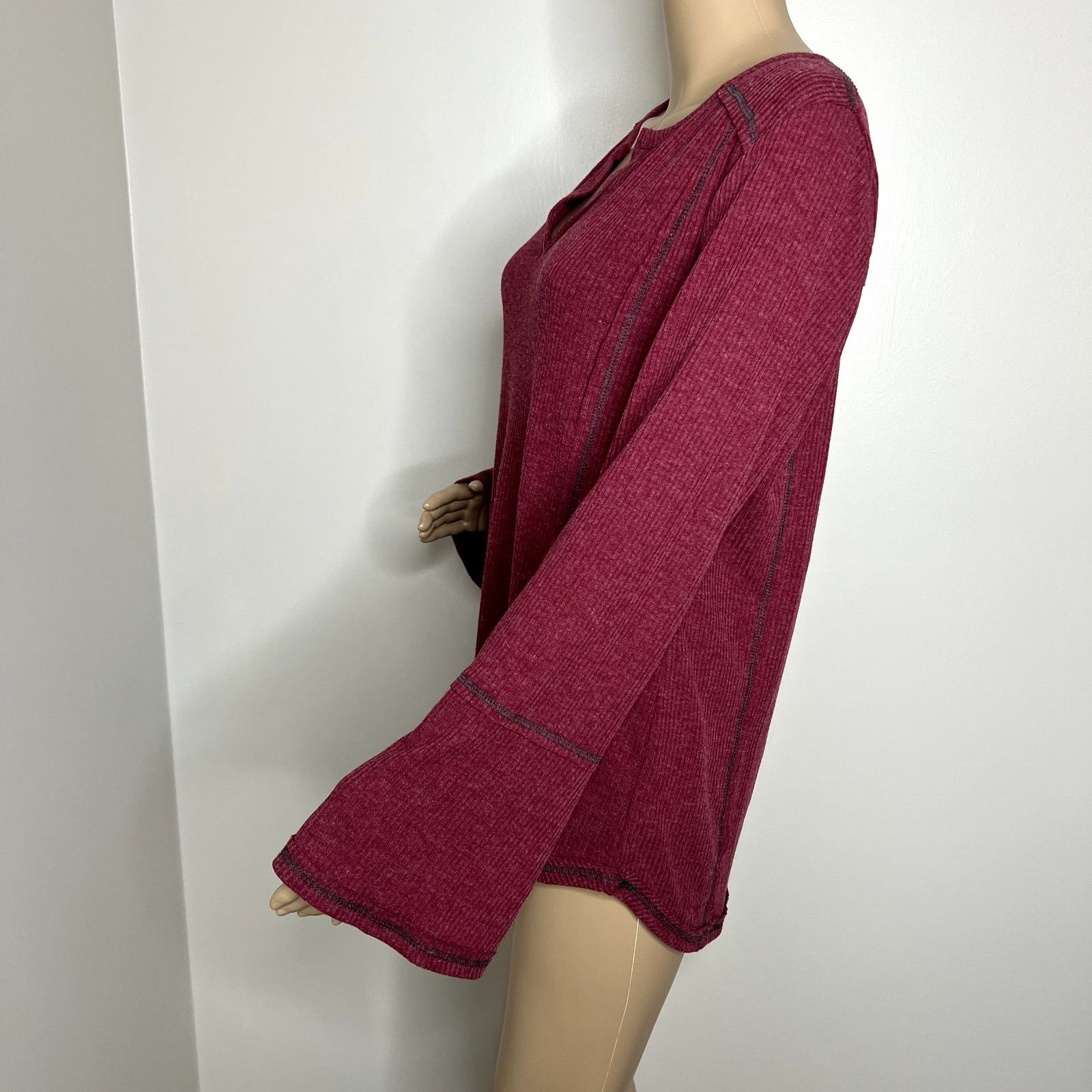 Other Suzanne Betro Long Sleeve Ribbed Top Size L / US 10 / IT 46 - 2 Thumbnail