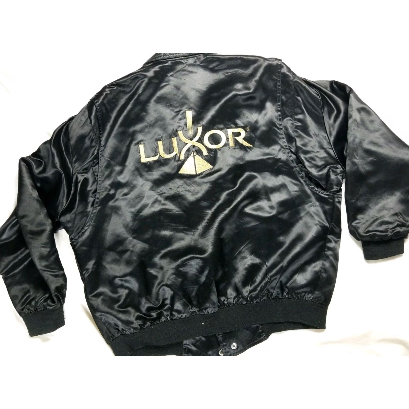 Vintage VINTAGE Luxor Hotel Las Vegas Satin Jacket L Black Casino Jacket Mens Size US L / EU 52-54 / 3 - 4 Thumbnail