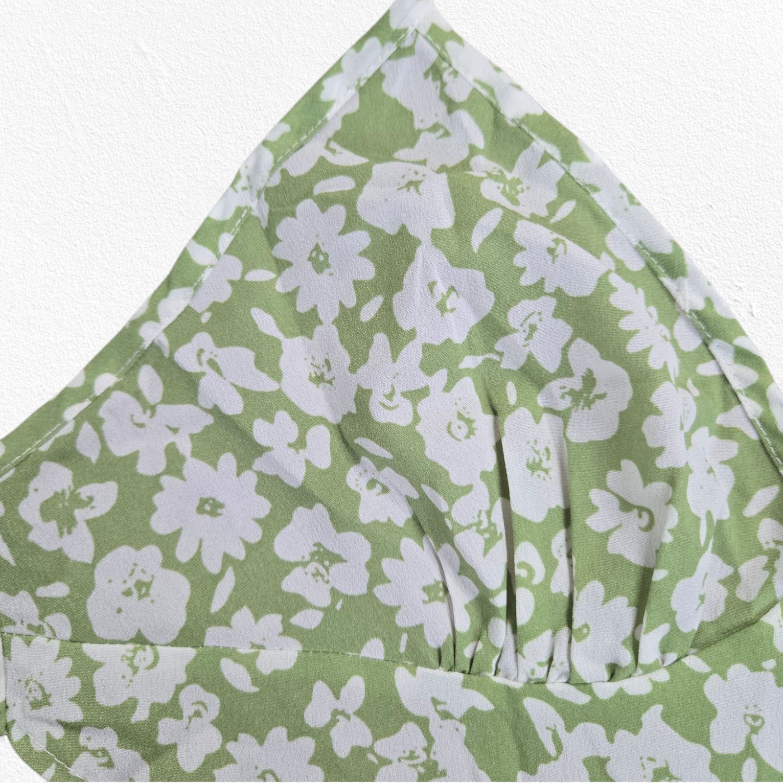 Other Floral Green Handkerchief Hem Tie Back Tank Top Size Large Size L / US 10 / IT 46 - 7 Thumbnail