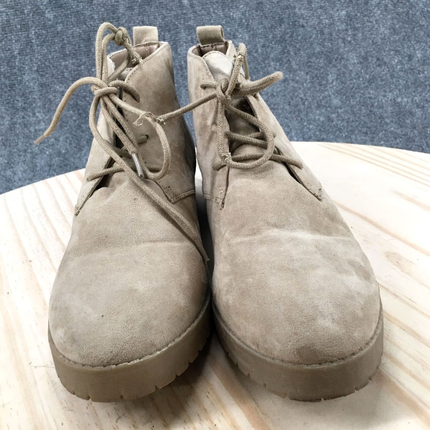 Vintage Unionbay Boots Womens 9 M Chelsea Beige Lace Up Casual Comfort Block Heels Ankle Size US 9 / IT 39 - 5 Thumbnail