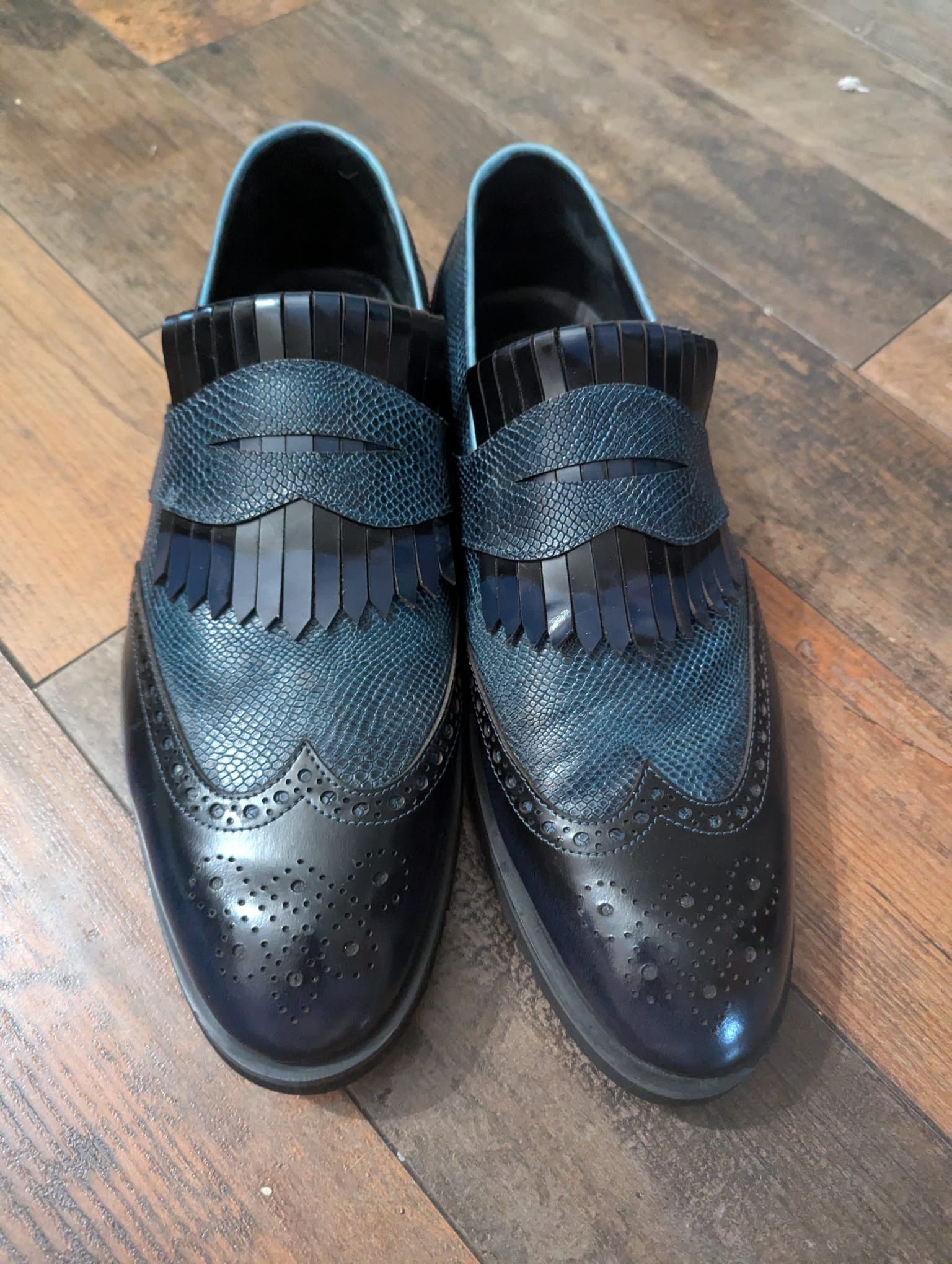 Other Escaro Royale Men's Handcrafted Leather Fringe Loafers Size US 12.5 / EU 45-46 - 1 Thumbnail