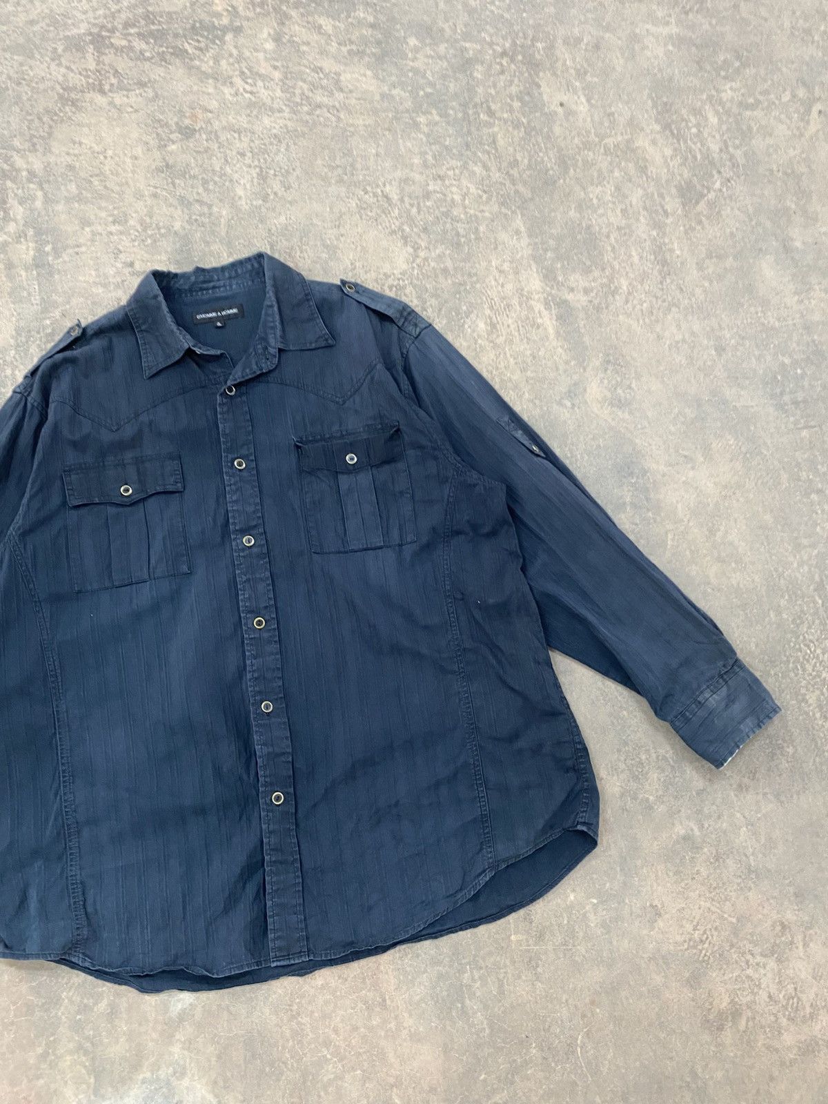 Issey Miyake ISSEY MIYAKE D’HOMME A HOMME MILITARY PUNK GRUNGE LS SHIRT Size US XL / EU 56 / 4 - 2 Thumbnail
