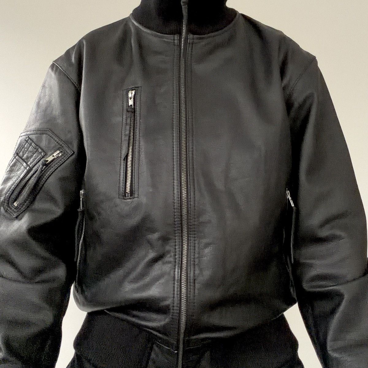 MIL-TEC Mil-Tec German Black Leather Pilot Jacket Size US L / EU 52-54 / 3 - 6 Thumbnail