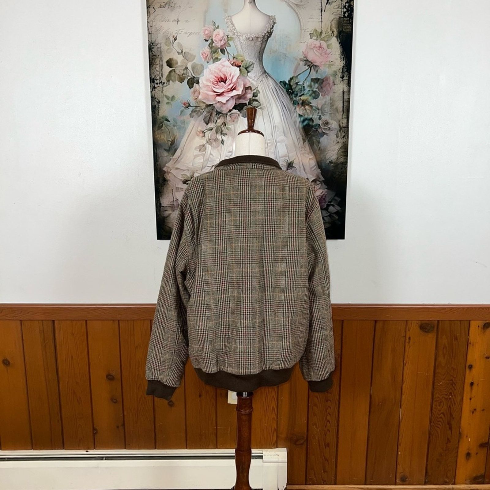 L.L. Bean Super Cool Vintage L.L. Bean Brown Plaid Wool Bomber Jacket! Size US L / EU 52-54 / 3 - 3 Thumbnail