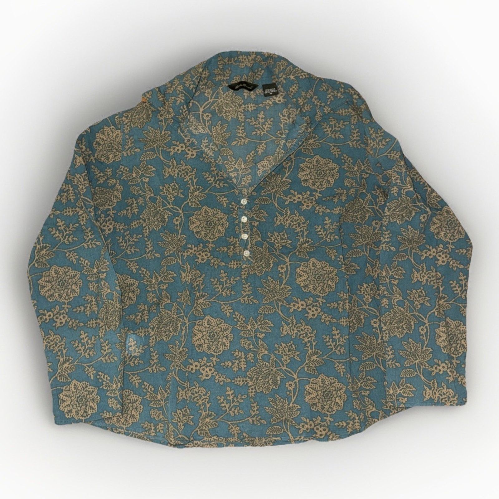 Eddie Bauer Eddie Bauer Women’s Boho Blouse Teal XL 23x24 Popover Shirt Size XL / US 12-14 / IT 48-50 - 1 Thumbnail