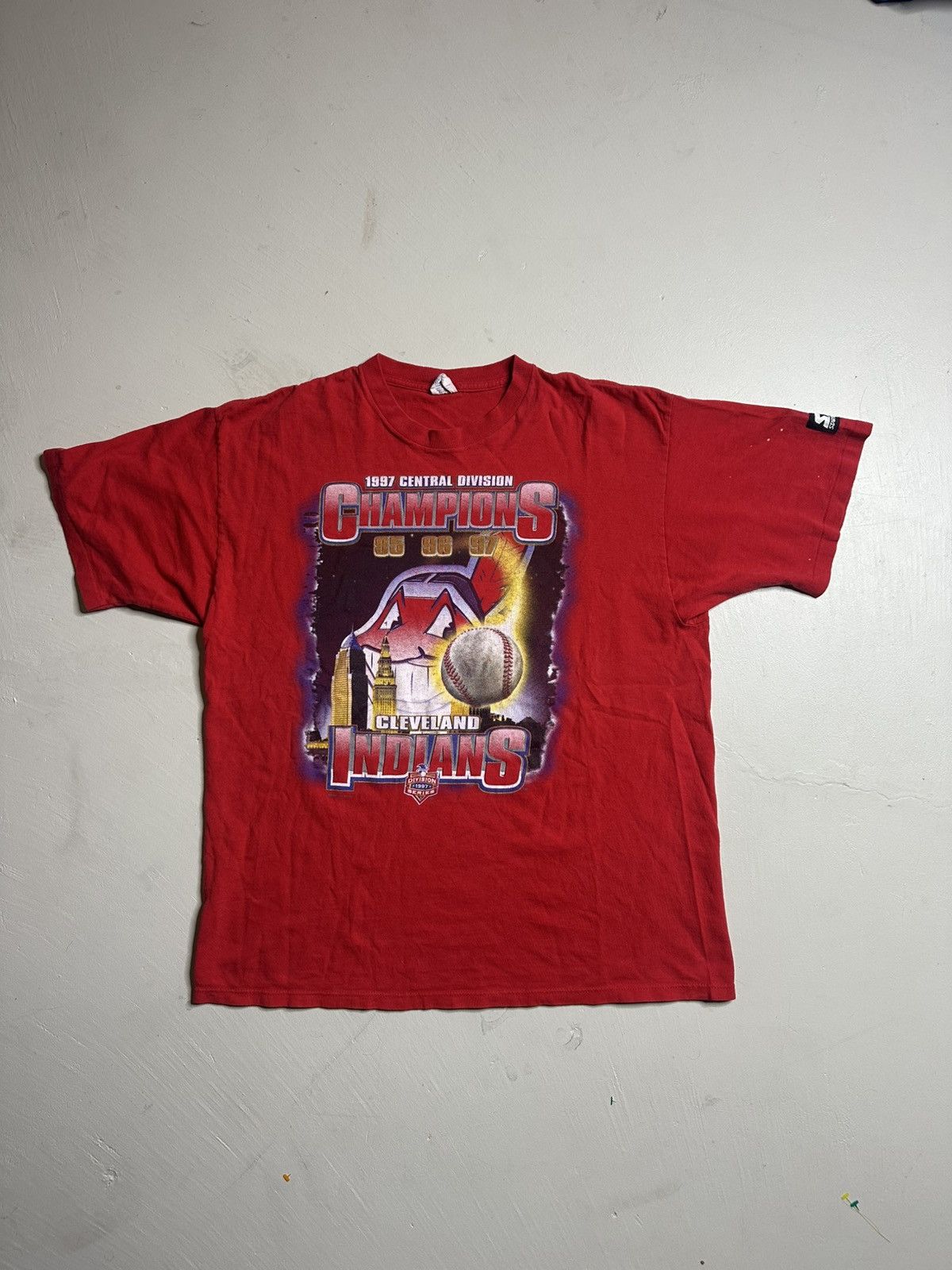 Starter Vintage 90s Cleveland Indians Starter T Shirt Size US XL / EU 56 / 4 - 3 Thumbnail