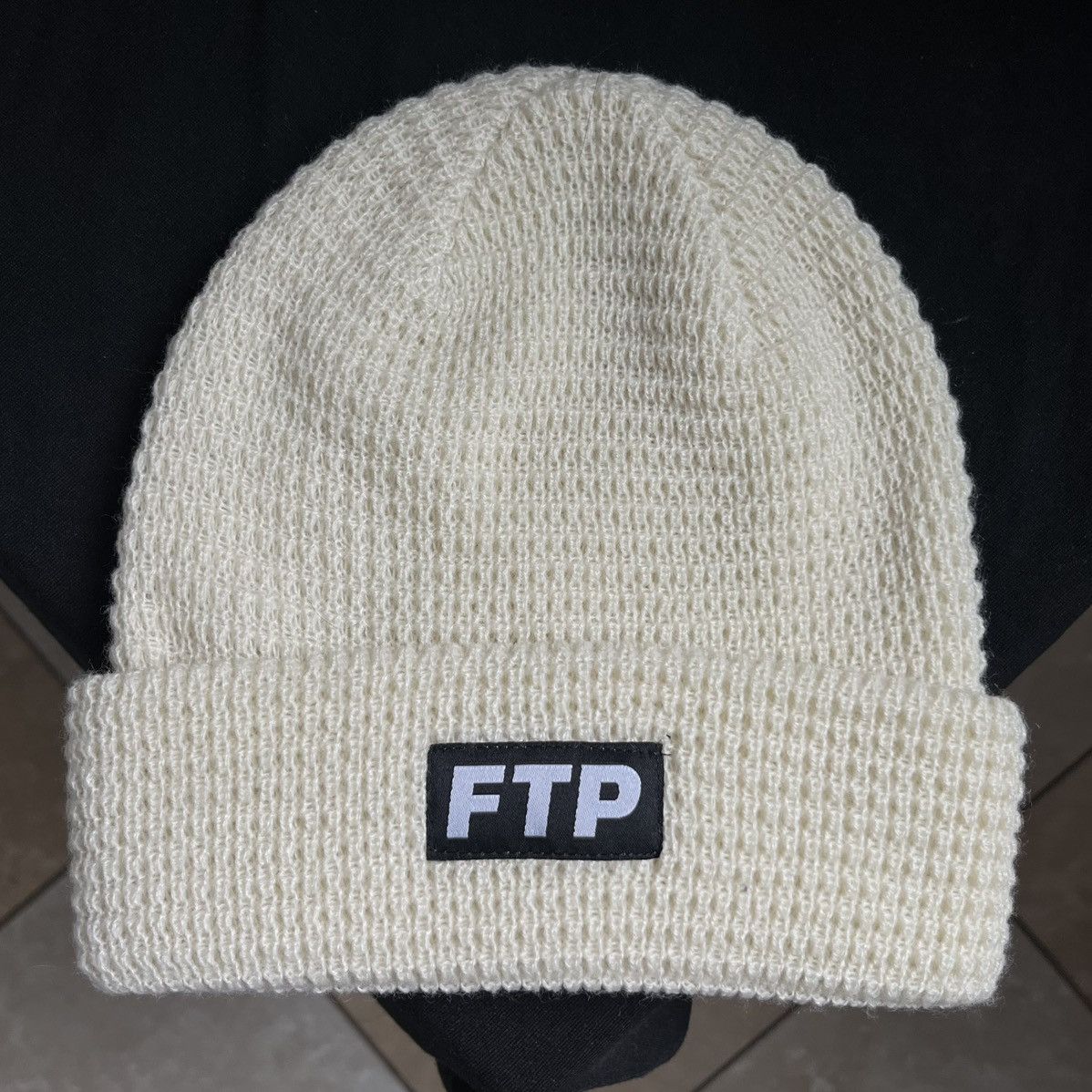 Fuck The Population 2023’ Fuck The Population FTP Logo Waffle Knit Beanie Cream Size ONE SIZE - 1 Thumbnail