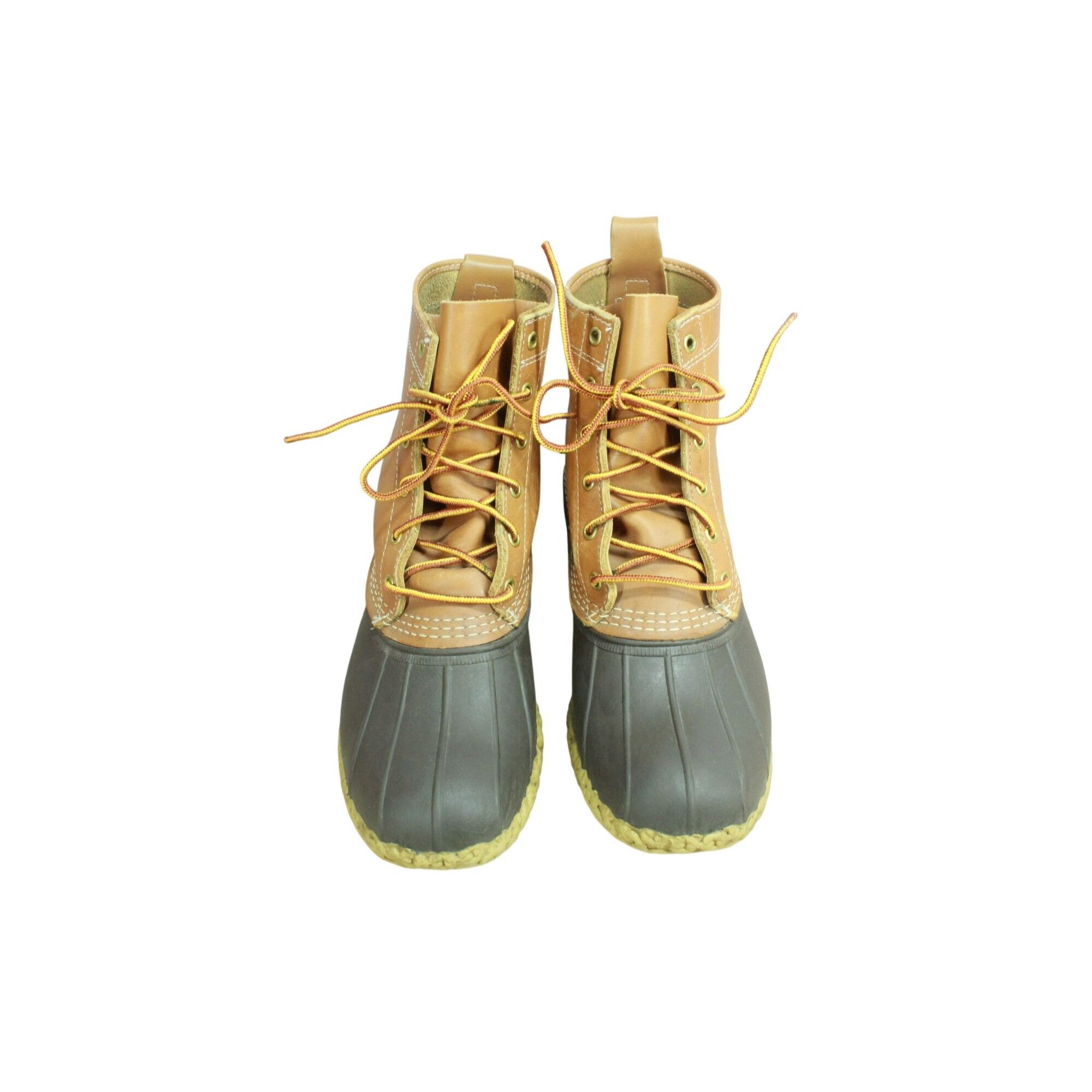 L.L. Bean × Leather LL Bean Women's Brown Leather 8" Unlined Ankle Duck Boots Size US 10 / IT 40 - 5 Thumbnail