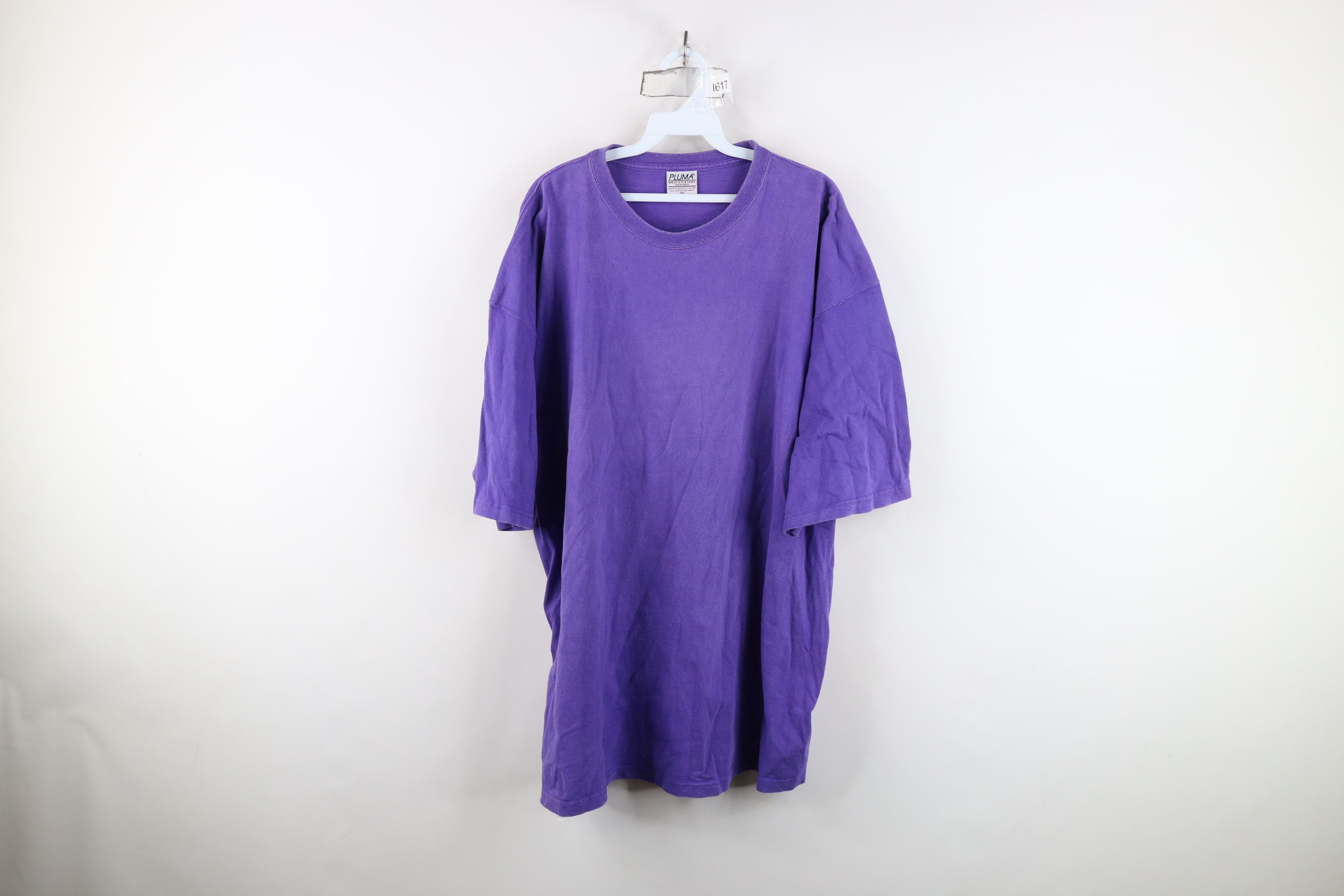 Vintage Vintage 90s Streetwear Heavyweight Cotton T-Shirt Purple Size US XXL / EU 58 / 5 - 1 Thumbnail