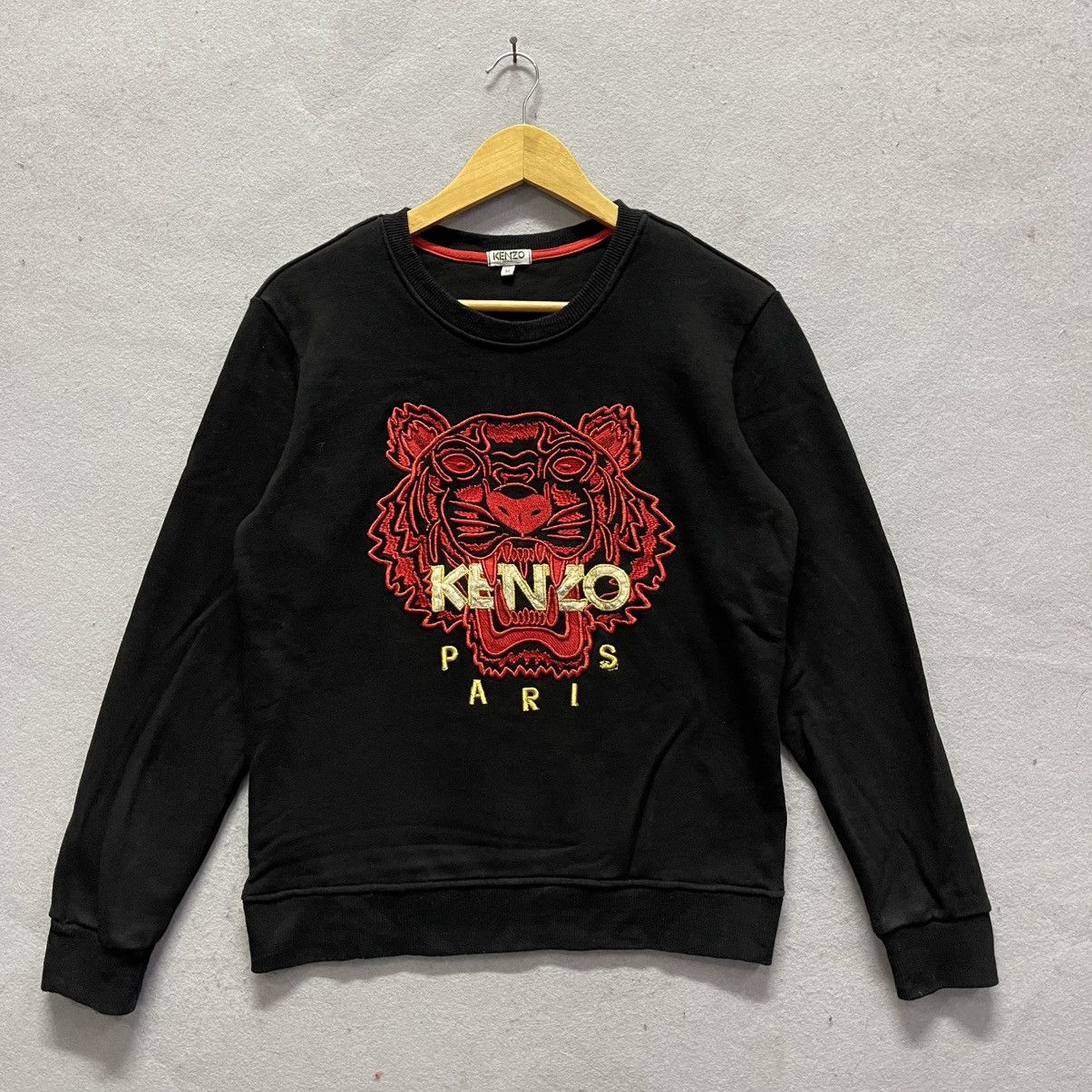 Kenzo Kenzo Paris Tiger Embroidered Black Sweatshirt Size US M / EU 48-50 / 2 - 1 Thumbnail