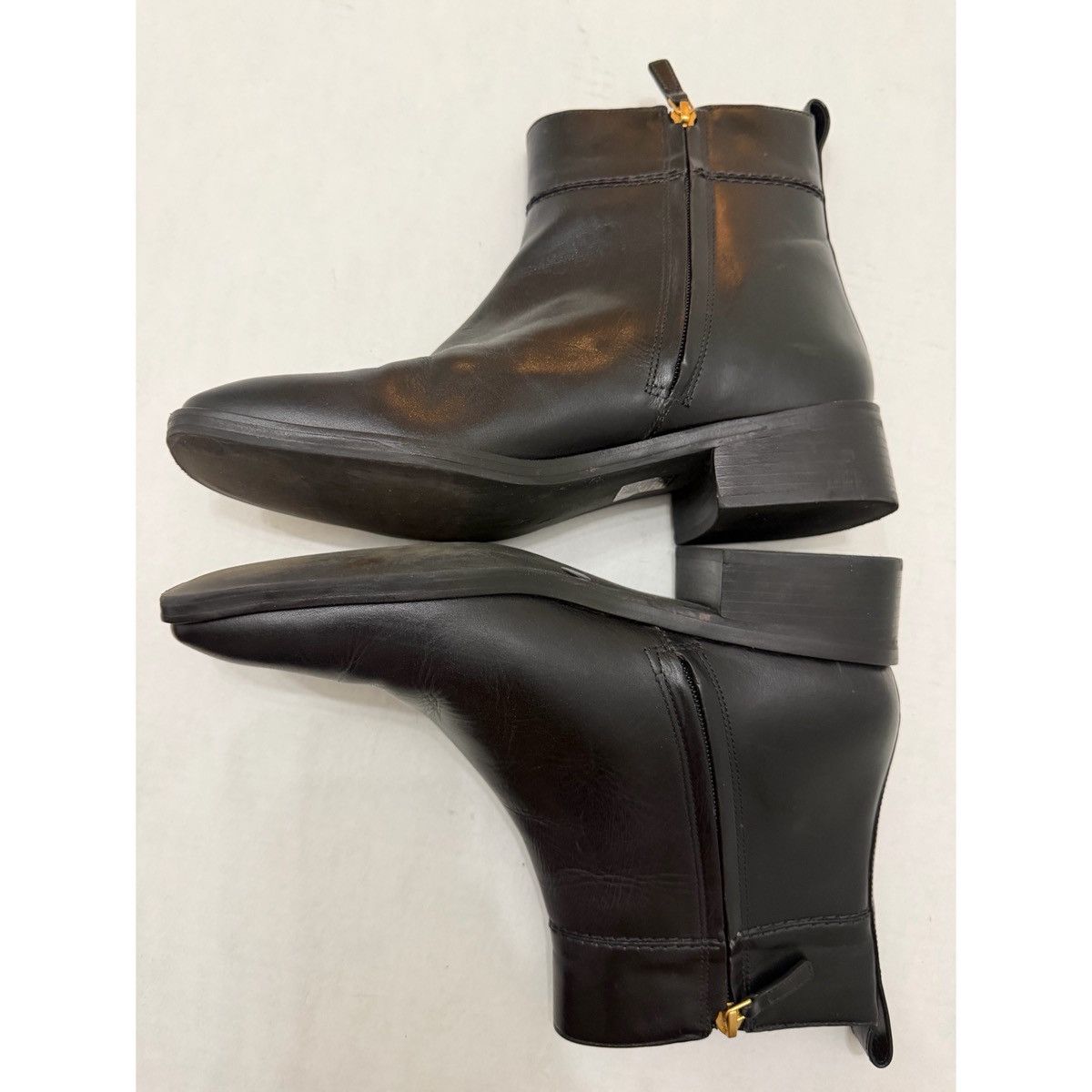 Tory Burch TORY BURCH LOGO BLACK LEATHER ANKLE BOOTS Size US 10 / IT 40 - 13 Thumbnail