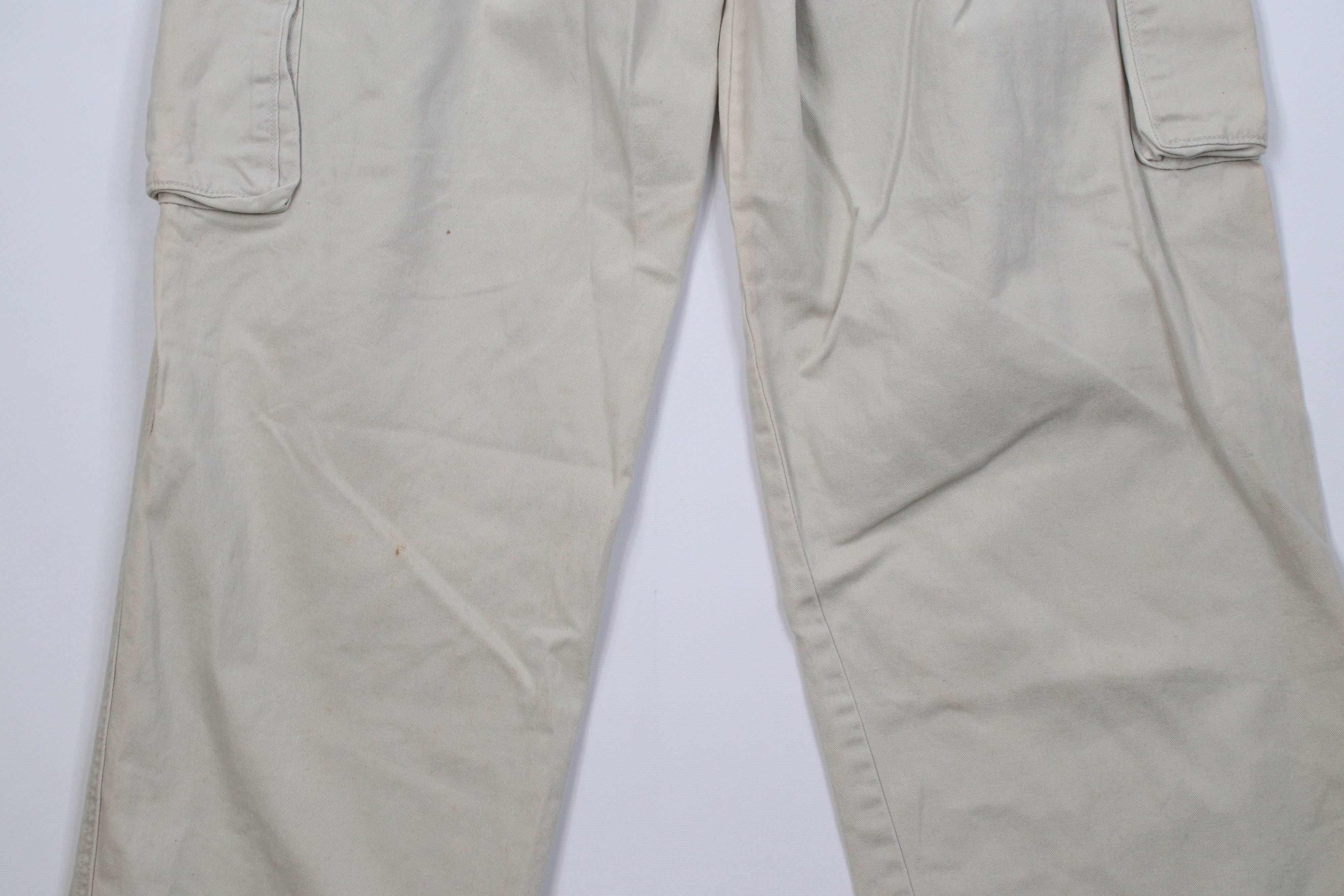 Vintage Vintage 90s Y2K Streetwear Wide Leg Cargo Pants Stone Cotton Size US 32 / EU 48 - 13 Thumbnail