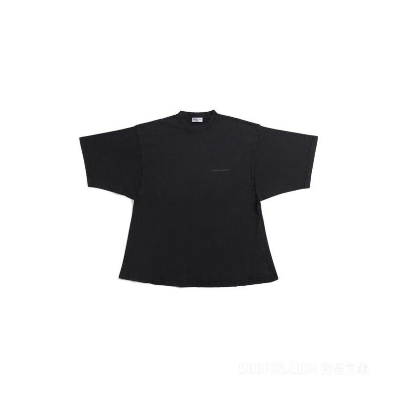 image of Balenciaga O1Mt1Gz0424 Strike 1917 A-Line Large Fit T-Shirt In Black, Men's (Size XS)