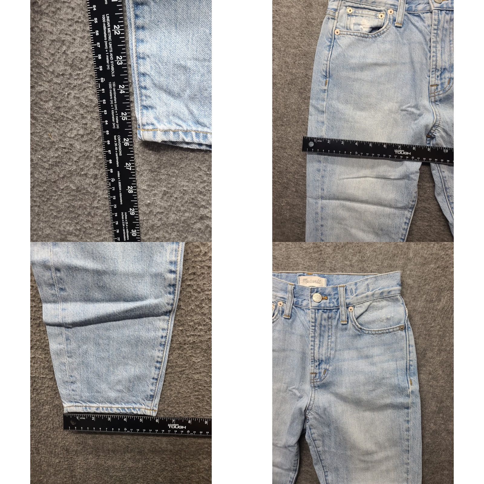 Madewell Madewell Jeans Women’s 24x26 High Rise Distressed Slimming Stretch Denim Blue 5-Pocket City Damaged? (adjusted) Size 42" / US 20 - 8 Thumbnail