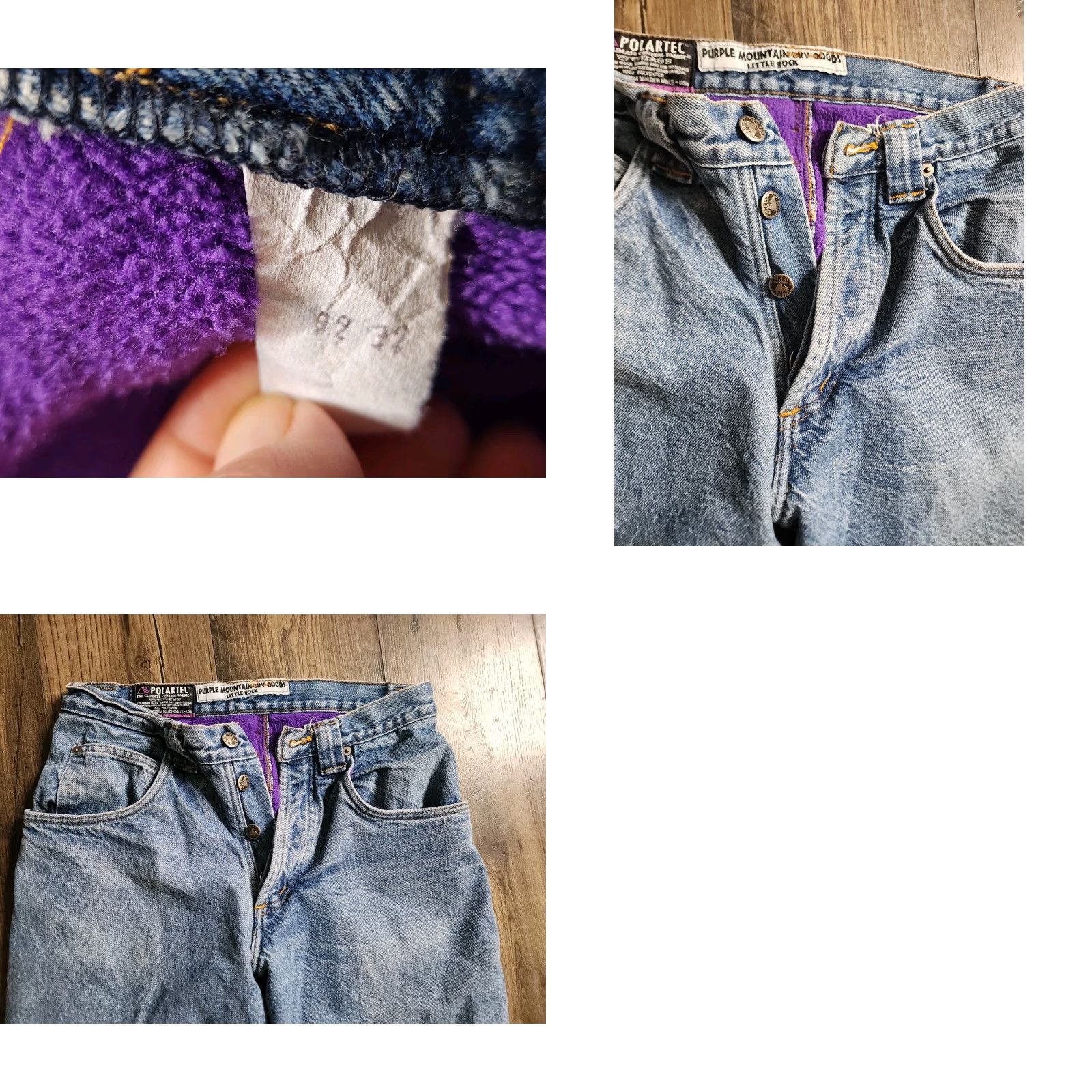 Vintage Vintage Purple Mountain Dry Goods Jeans Mens 32 Blue Fleece Lined 90s Polar Polartec Tapered Relaxed Inseam 29 Size US 32 / EU 48 - 8 Thumbnail