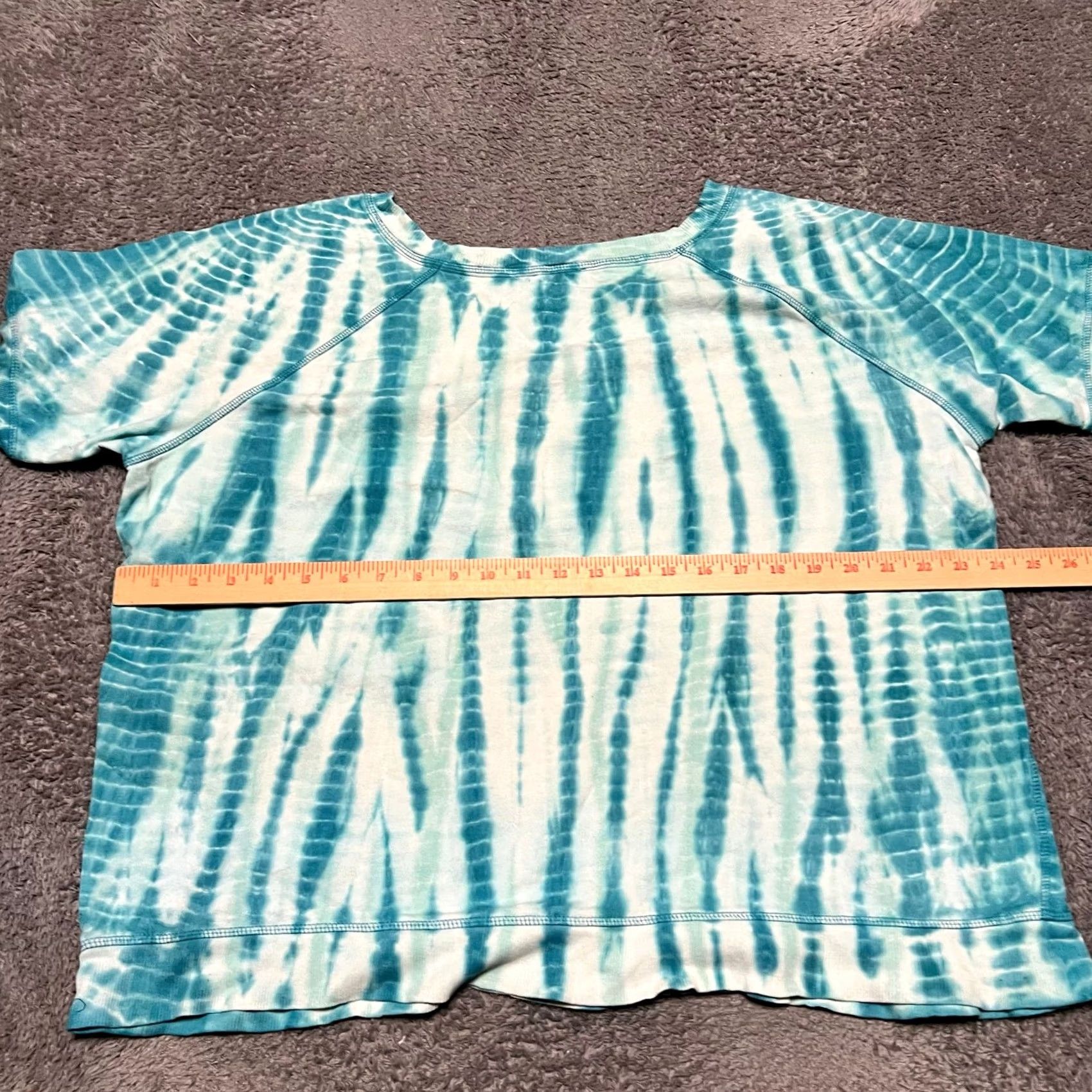 Vintage Sundance Shirt Top Womens XL Turquosie Tie Dye Short Sleeve Sweatshirt Fabric Shirt Women XL Turquoise Tie Dye Sweatshirt Fabric Size XL / US 12-14 / IT 48-50 - 5 Thumbnail