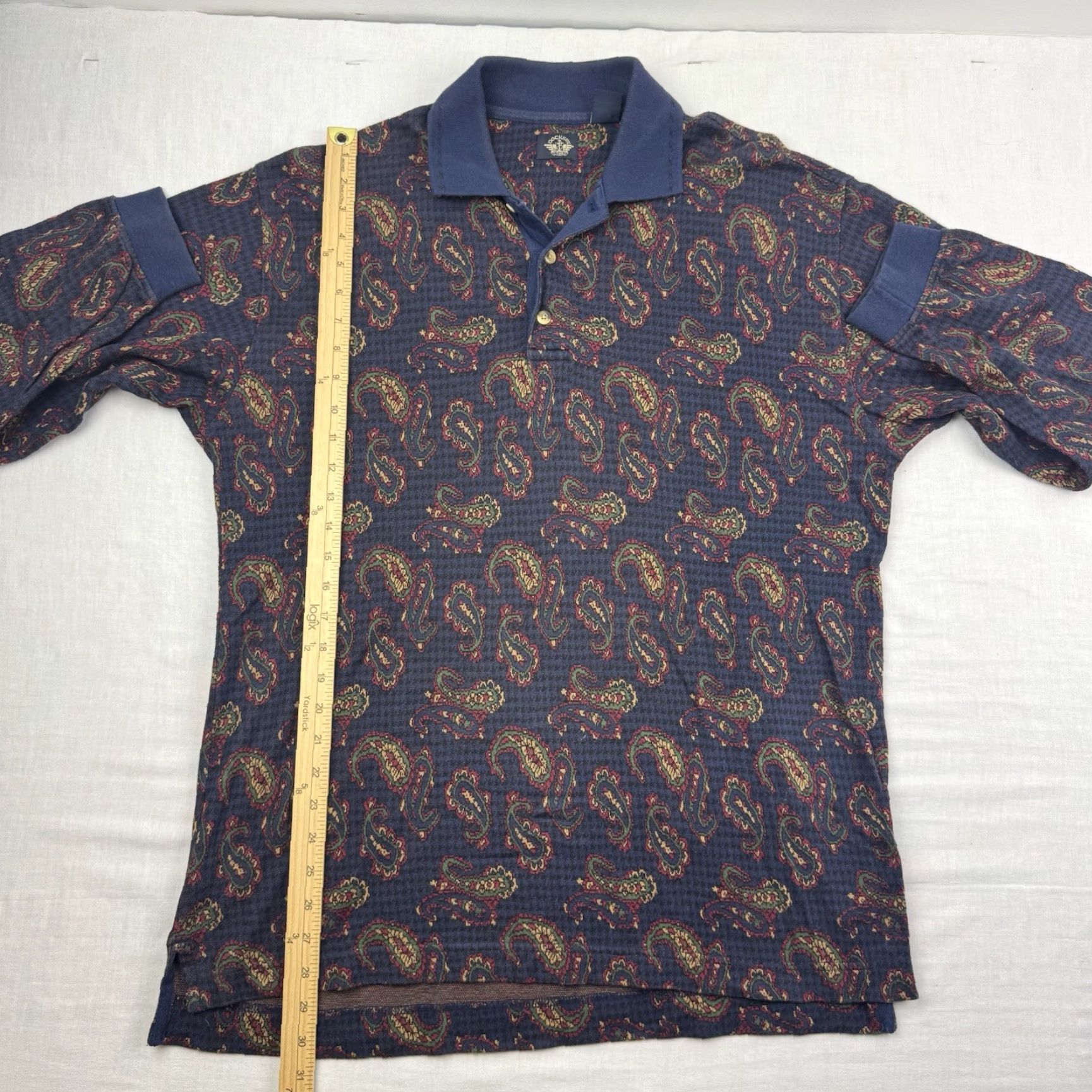 Dockers VINTAGE Dockers Long Sleeve Polo Men M Paisley Blue 90s Classic"} Size US M / EU 48-50 / 2 - 3 Thumbnail