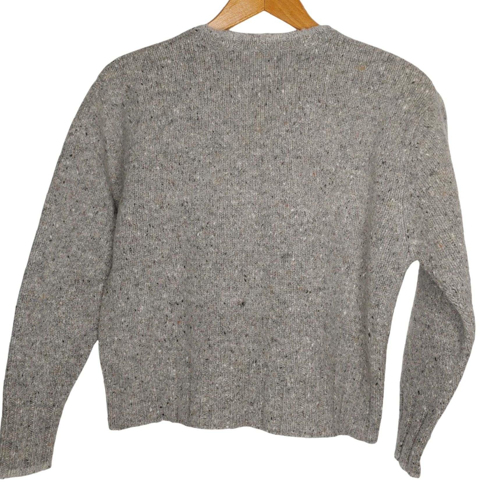 Willi Smith VINTAGE Willi Smith Sweater Women XL Cropped Zip Up Cardigan Knit Mohair Lambswool Gray Natural Size XL / US 12-14 / IT 48-50 - 7 Thumbnail