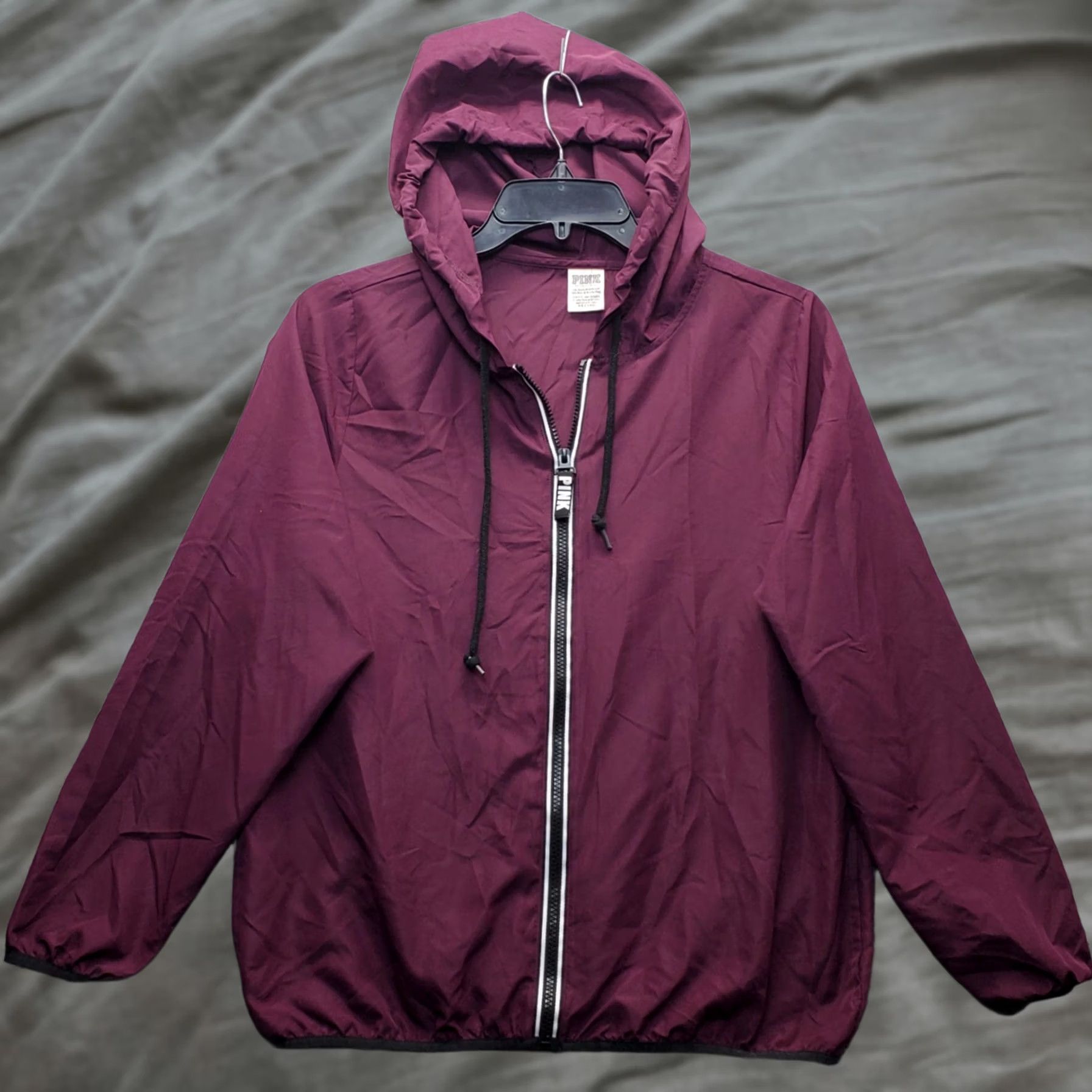Victoria's Secret PINK Victoria's Secret Windbreaker Jacket Women XS Purple Casual Hooded Full Zip Size XS / US 0-2 / IT 36-38 - 1 Thumbnail