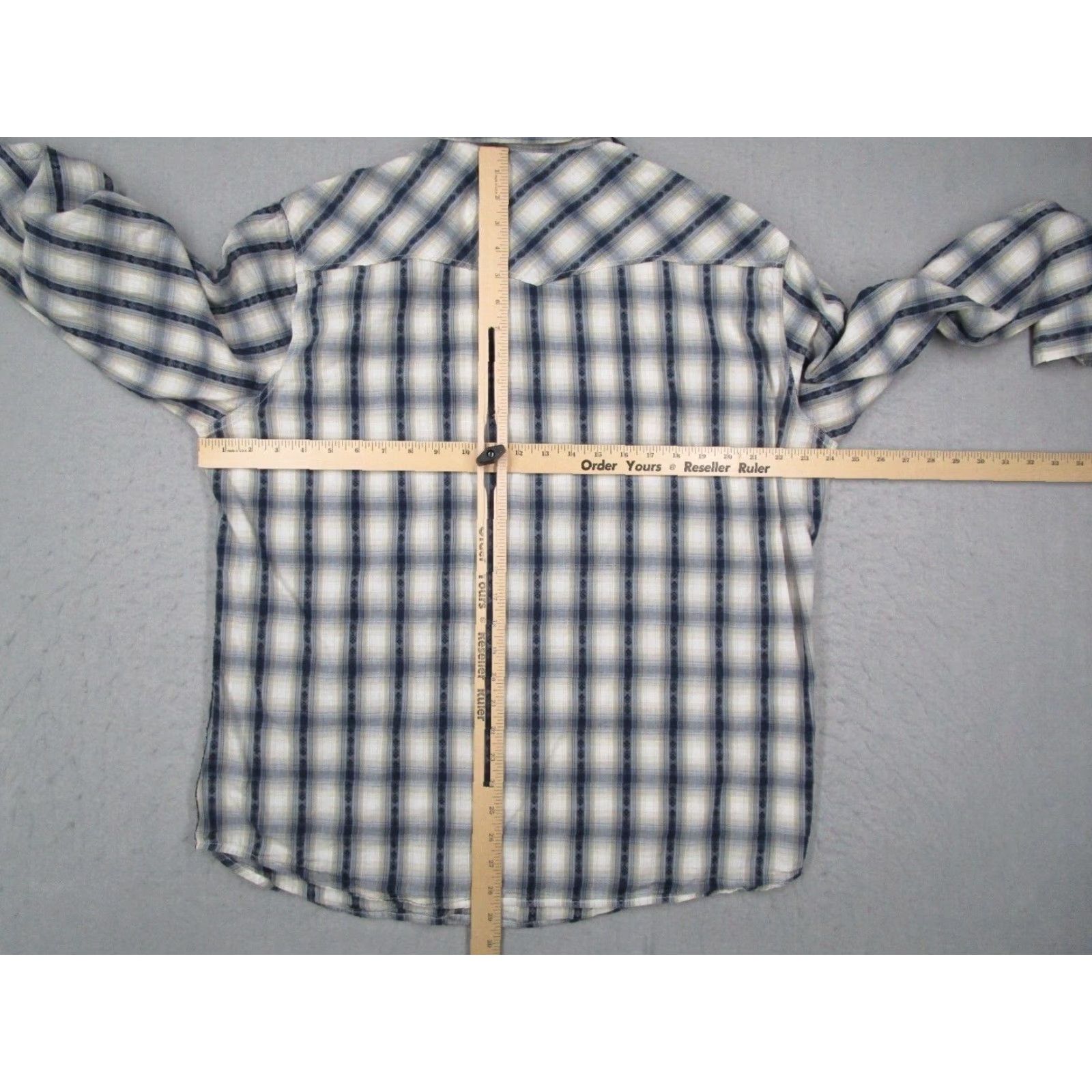 Lucky Brand Lucky Brand Shirt Mens XL Gray Check Button-Up Pearl Snaps Western Cowboy Leather? (No) Size US XL / EU 56 / 4 - 5 Thumbnail