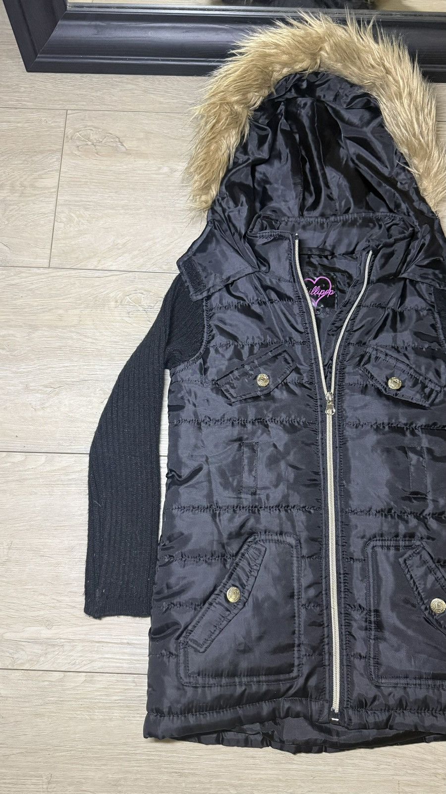 Other Y2K 2000s Chillipop Puffer Sweater With Fur Hood & Knitted Size S / US 4 / IT 40 - 2 Thumbnail