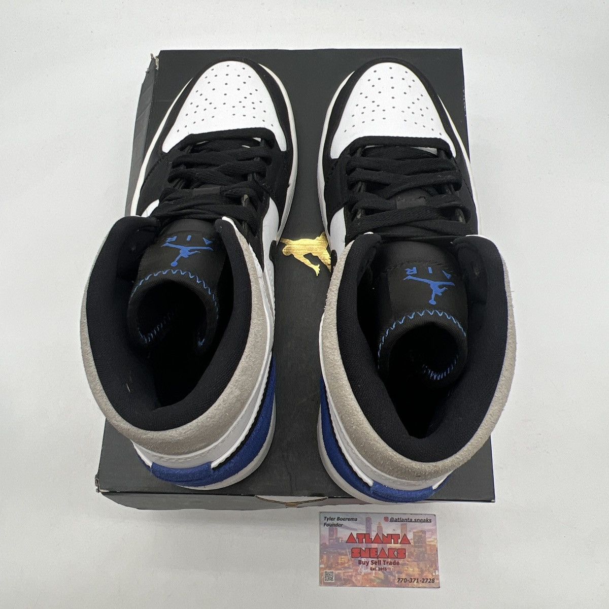 Jordan Brand Air Jordan 1 Mid Royal black toe Size US 8 / EU 41 - 7 Thumbnail