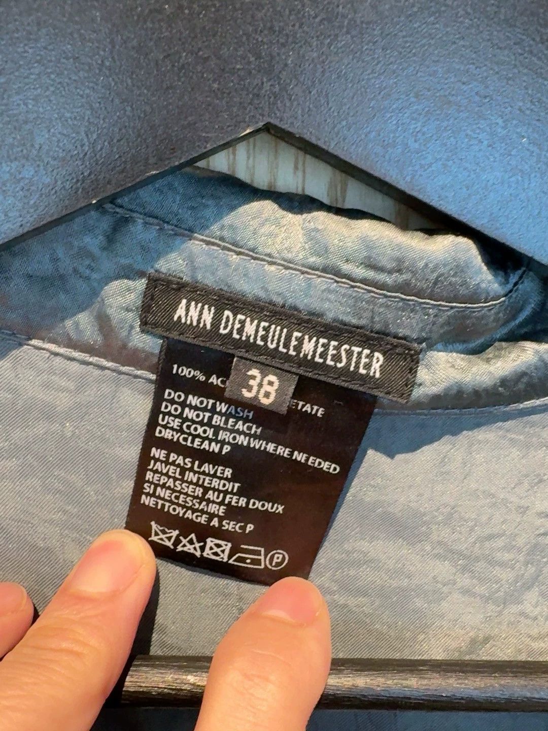 Ann Demeulemeester Ann Demeulemeester Gray-Blue Silk LS M Shirt Size XS / US 0-2 / IT 36-38 - 6 Thumbnail