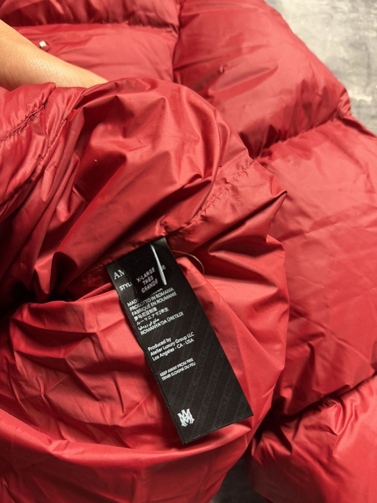 Amiri Amiri Bones Down Puffer Jacket in Deep Red Size US XL / EU 56 / 4 - 10 Thumbnail